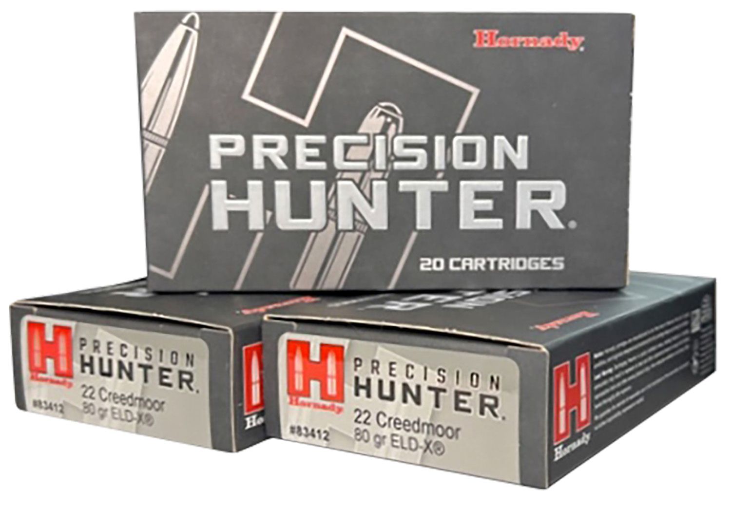 Hornady Precicison Hunter Rifle Ammunition 83412, 22 Creedmoor, ELD-X, 80 GR, 20 Rd/Bx