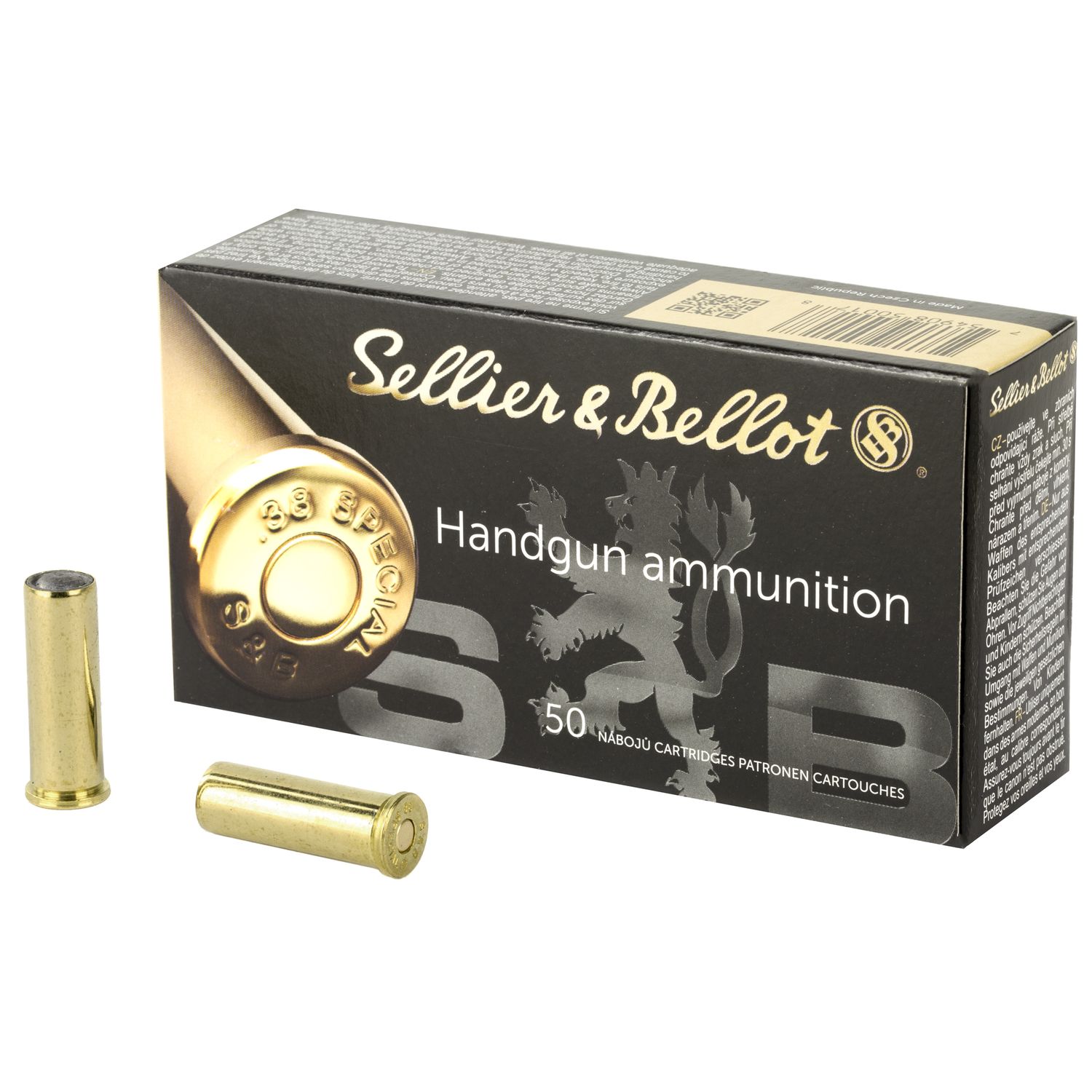 Sellier & Bellot Pistol Ammuntion SB38B, 38 Special, Wadcutter, 148 GR, 699 fps, 50 Rd/bx