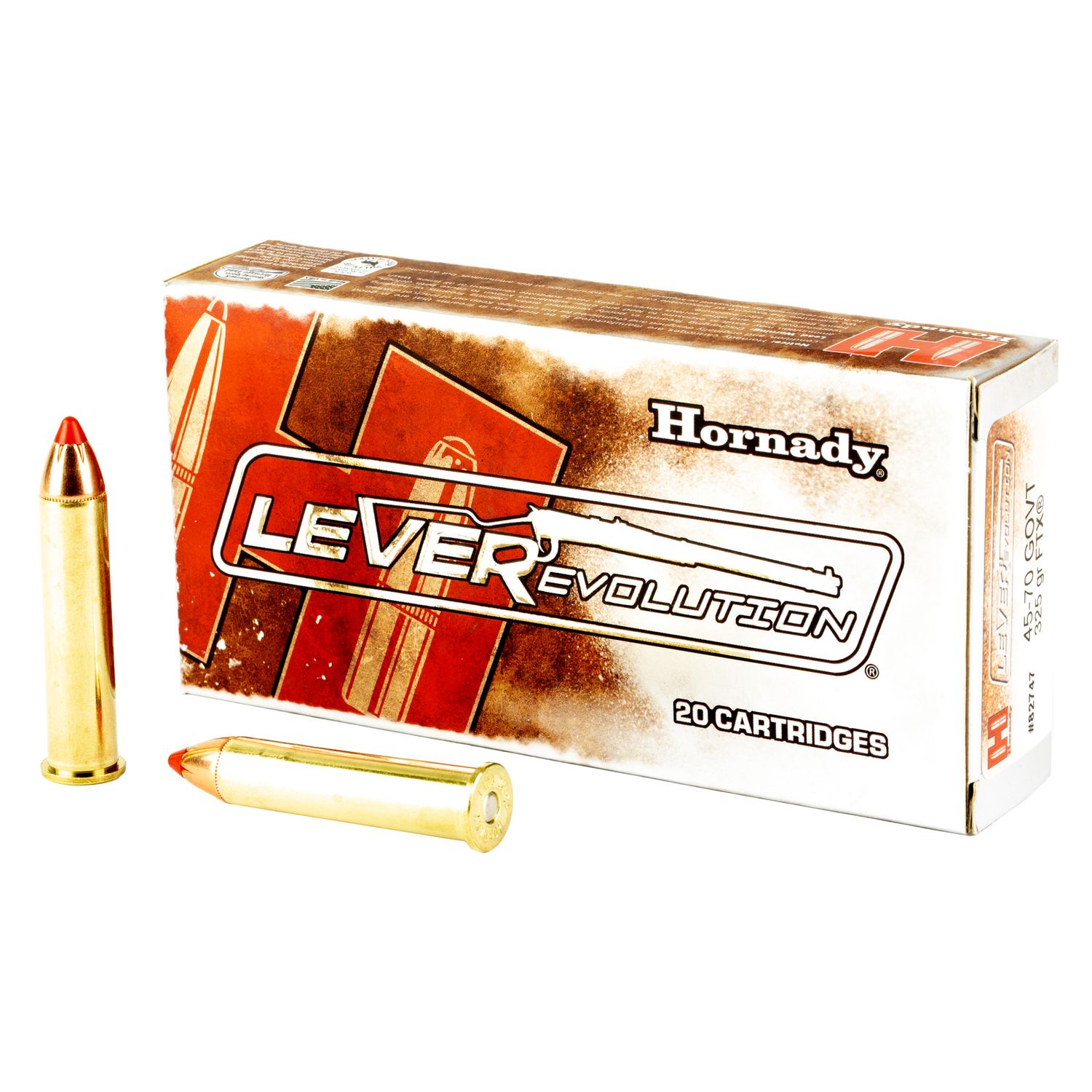 Hornady LeveRevolution Rifle Ammunition 82747, 45-70 Govt, Flex Tip, 325 GR, 2050 fps, 20 Rd/bx