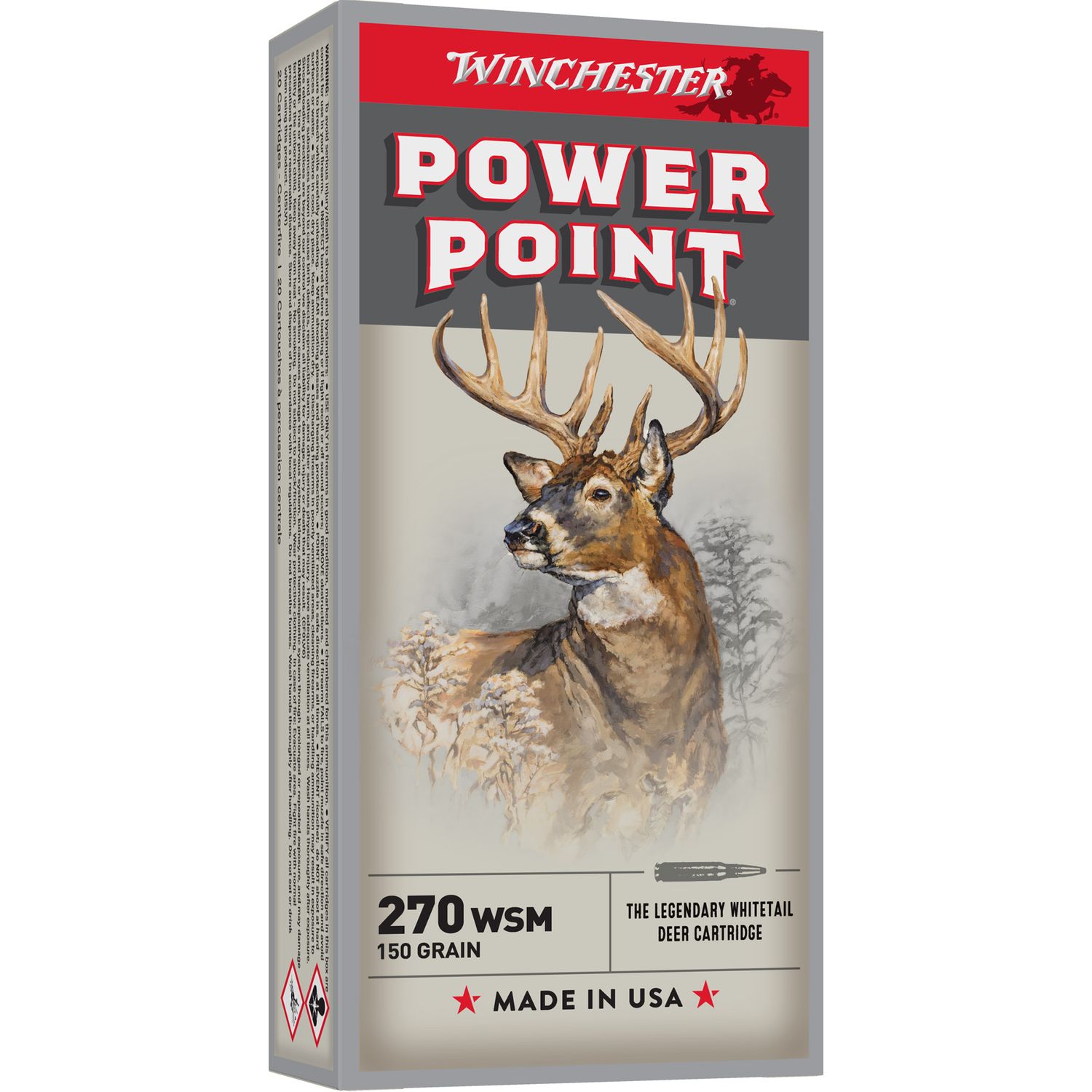 Winchester Super-X Rifle Ammunition X270WSM, 270 WSM, Power-Point, 150 GR, 3150 fps, 20 Rd/bx