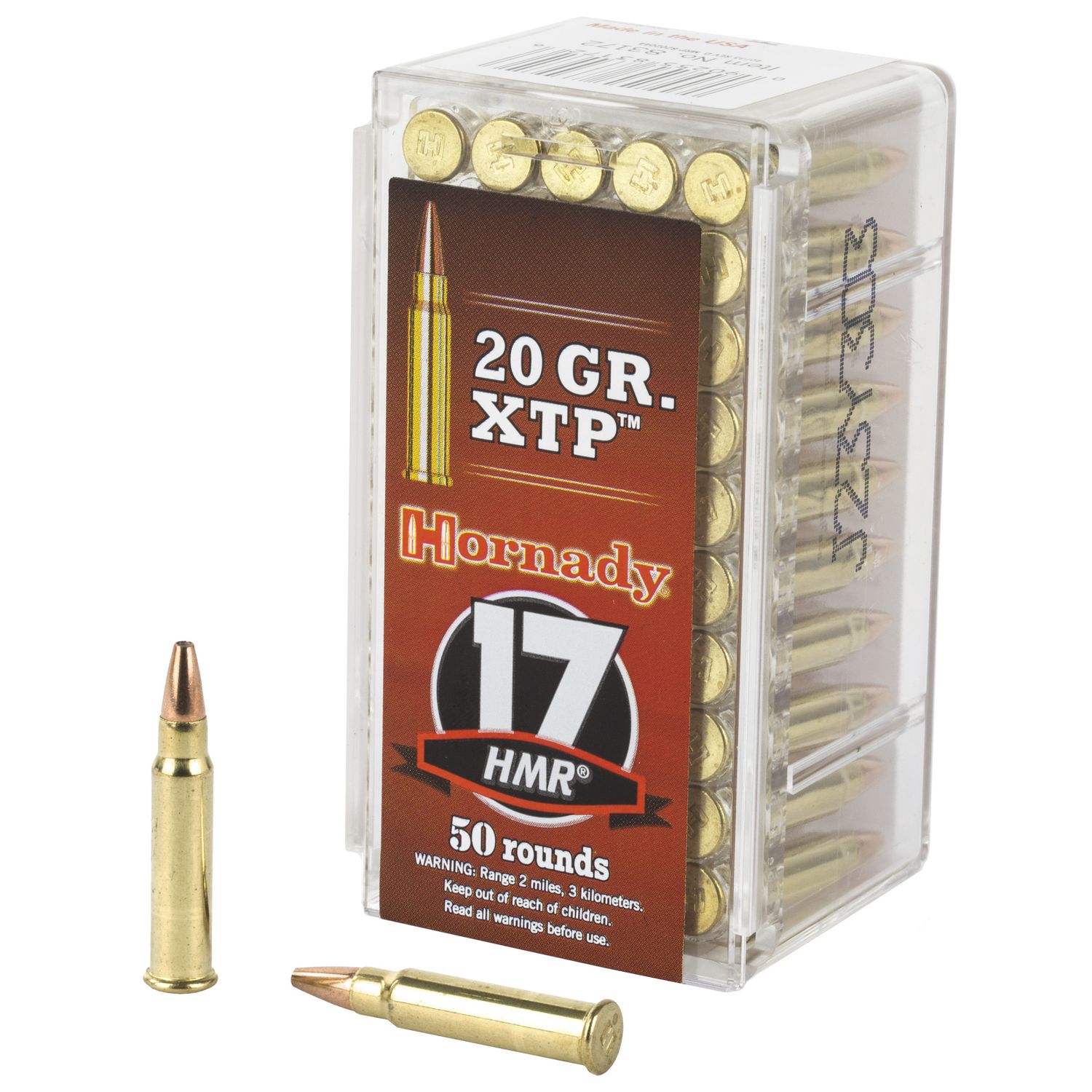 Hornady Varmint Express Rimfire Ammunition 83172, 17 HMR, XTP, 20 GR, 2375 fps, 50 Rd/bx