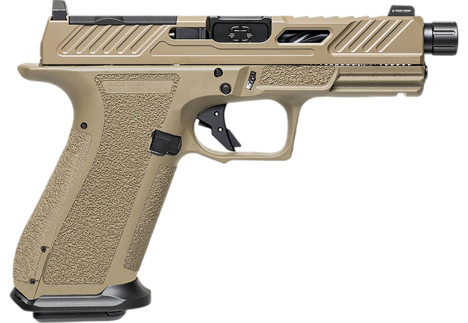 Shadow Systems XR920 Elite, SS3022, 9mm Pistol, 5", Nitride Match Grade Threaded Barrel & Optic Ready, FDE, 17+1