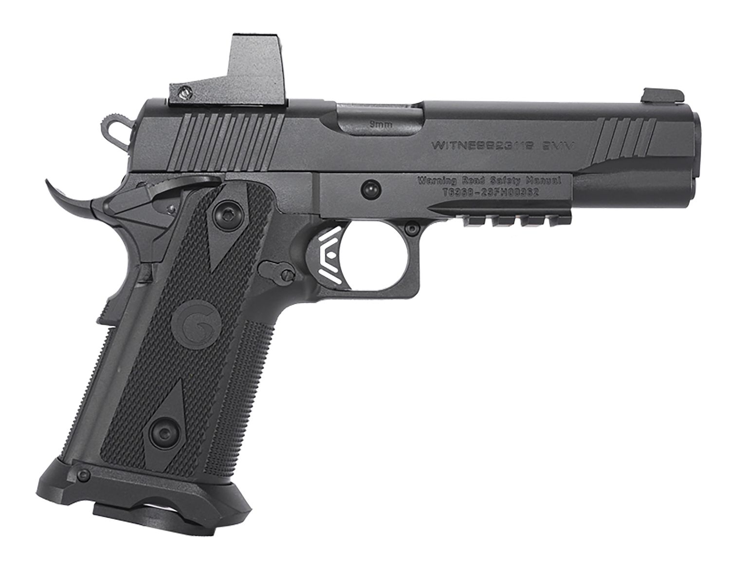 EAA Girsan Witness2311 Pistol 395020, 9mm, 5in, Black Checkered Polymer Grips, Black Finish, Optic Included, 17 Rds