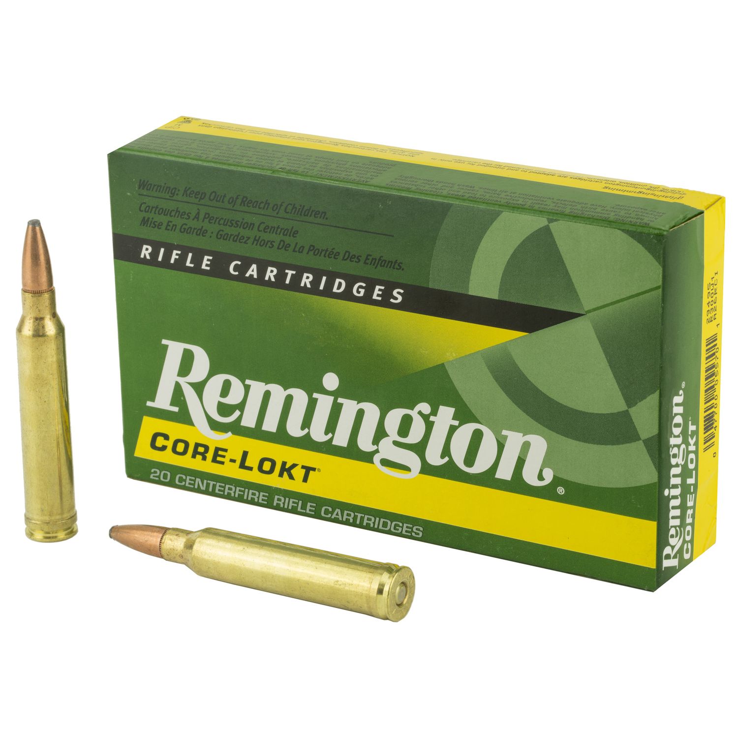 Remington Rifle Ammuntion R300W1, 300 Winchester Mag, Core-Lokt Pointed Soft Point (SP), 150 GR, 3290 fps, 20 Rd/bx