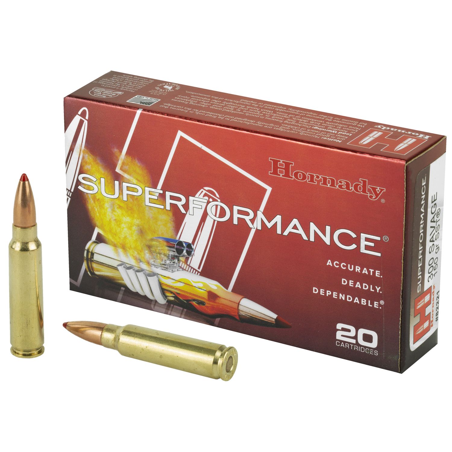 Hornady Superformance Rifle Ammunition 82221, 300 Savage, SST, 150 GR, 2740 fps, 20 Rd/bx