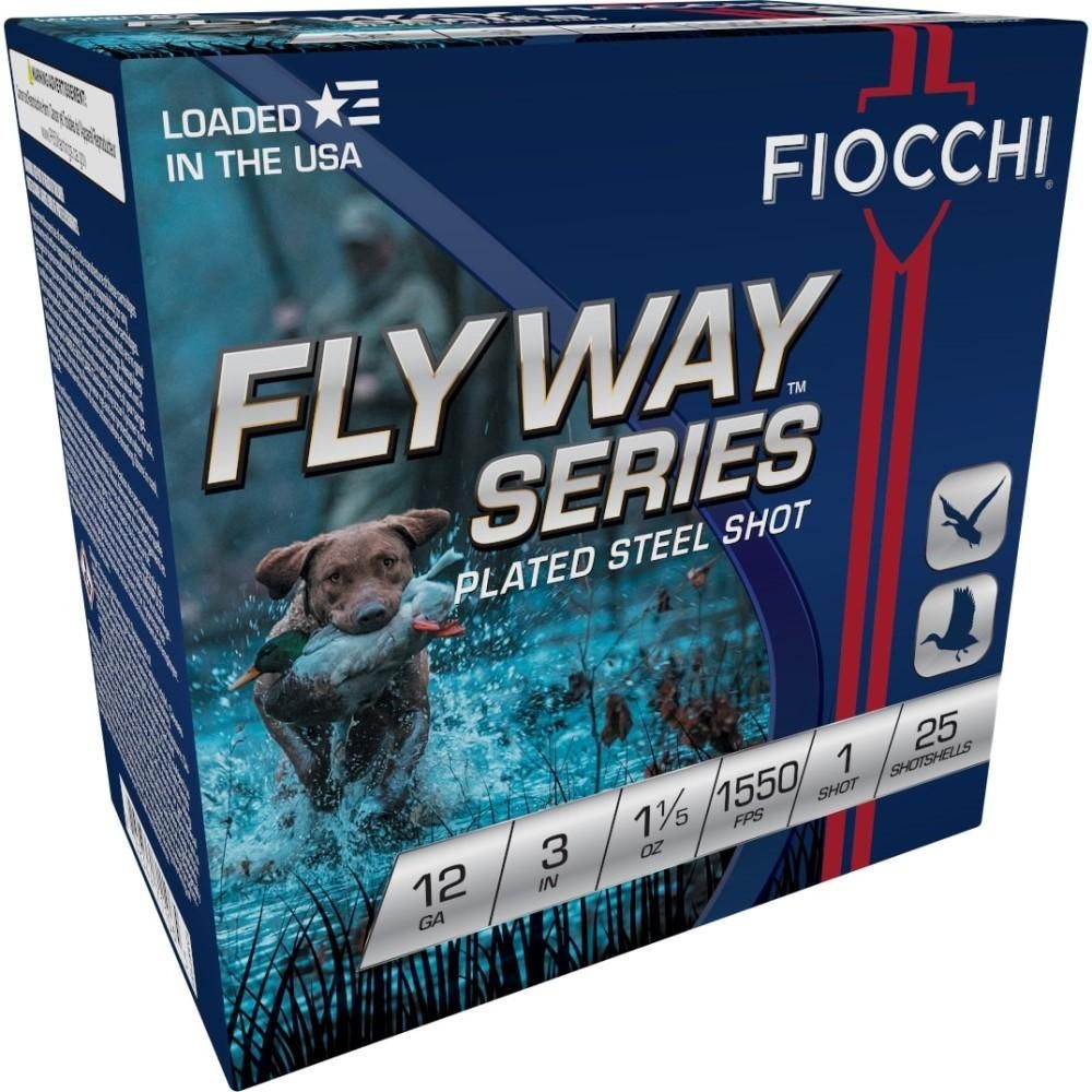 Fiocchi Waterfowl Steel Shotshells 123ST151, 12 Gauge, 3", 1-1/5 oz, 1550 fps, #1 Steel Shot, 25 Rds/Bx