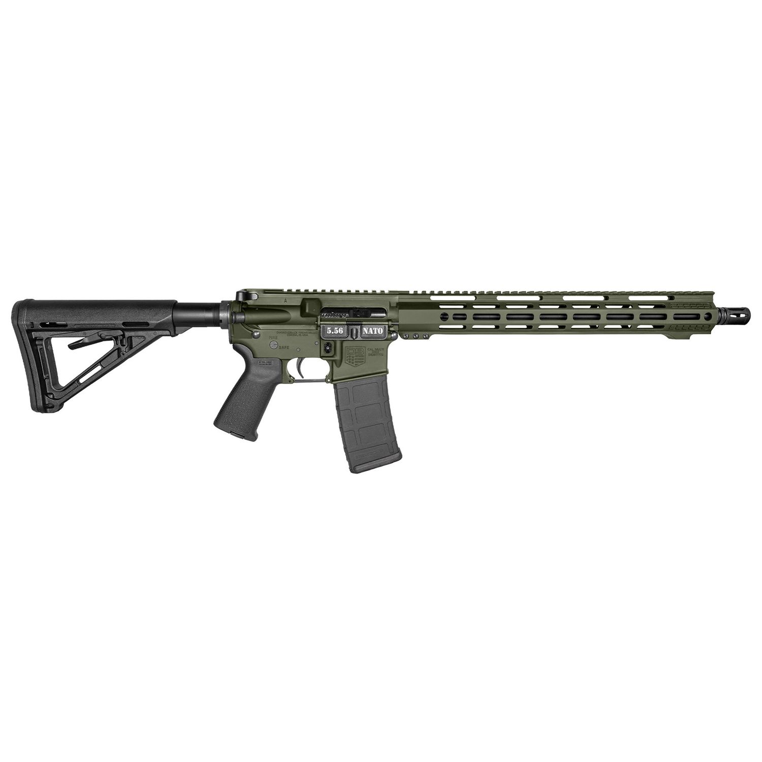 Diamondback DB15 Carbon Series Rifle DB171BK103, 5.56 NATO, 16", Magpul Carbine Stock, OD Green Finish, 30 Rds