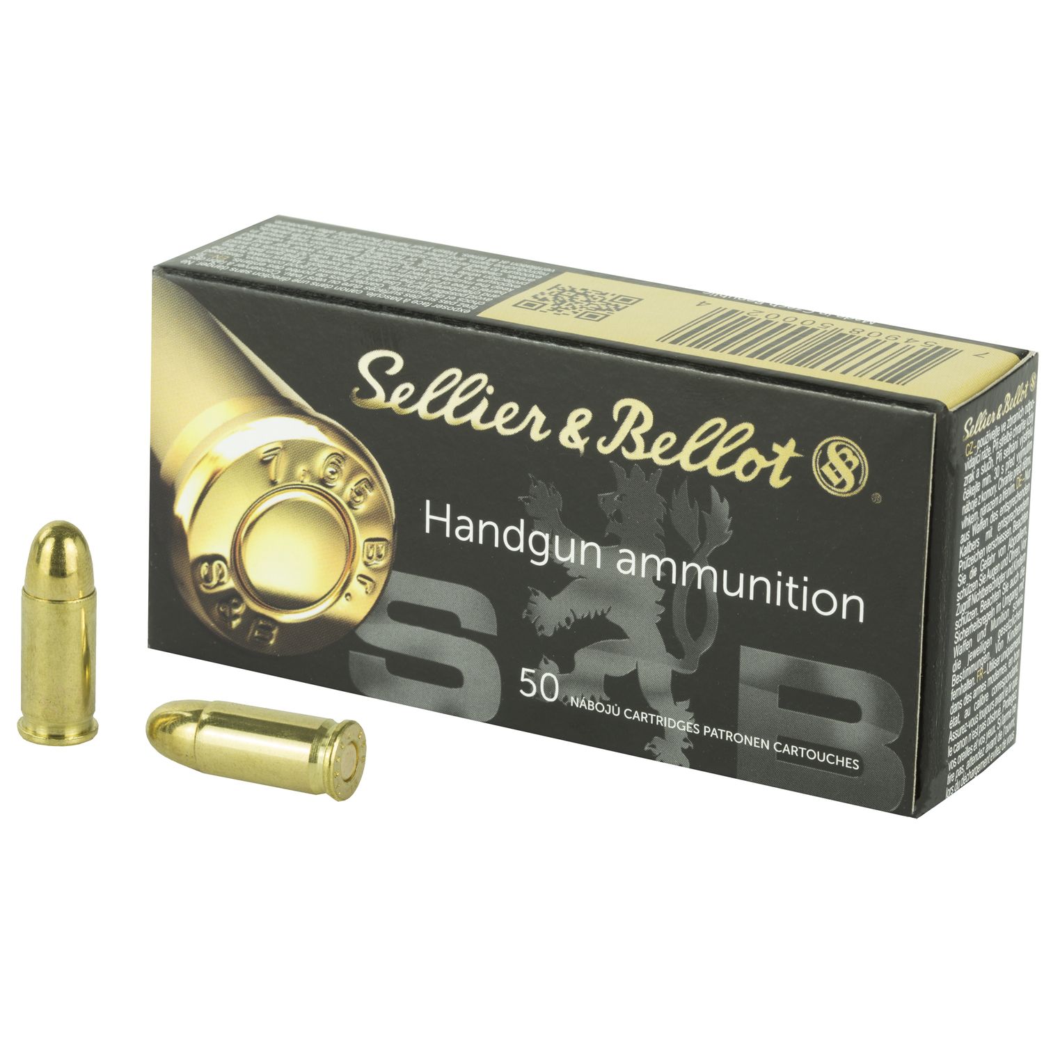 Sellier & Bellot Pistol Ammuntion SB32A, 32 ACP, Full Metal Jacket (FMJ), 73 GR, 1043 fps, 50 Rd/bx