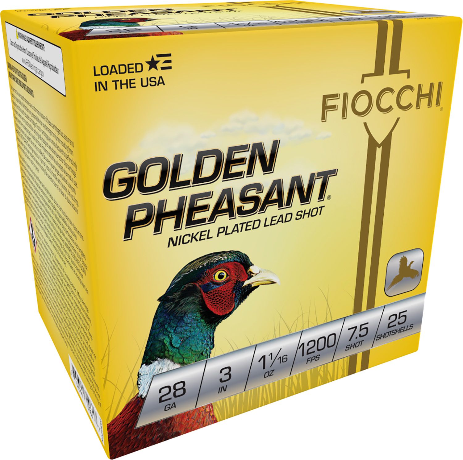 Fiocchi Golden Pheasant Extrema 283GP75, 28 Gauge, 3", 11/16 oz, 1200 fps, 7.5 Shot, 25 Rd/bx
