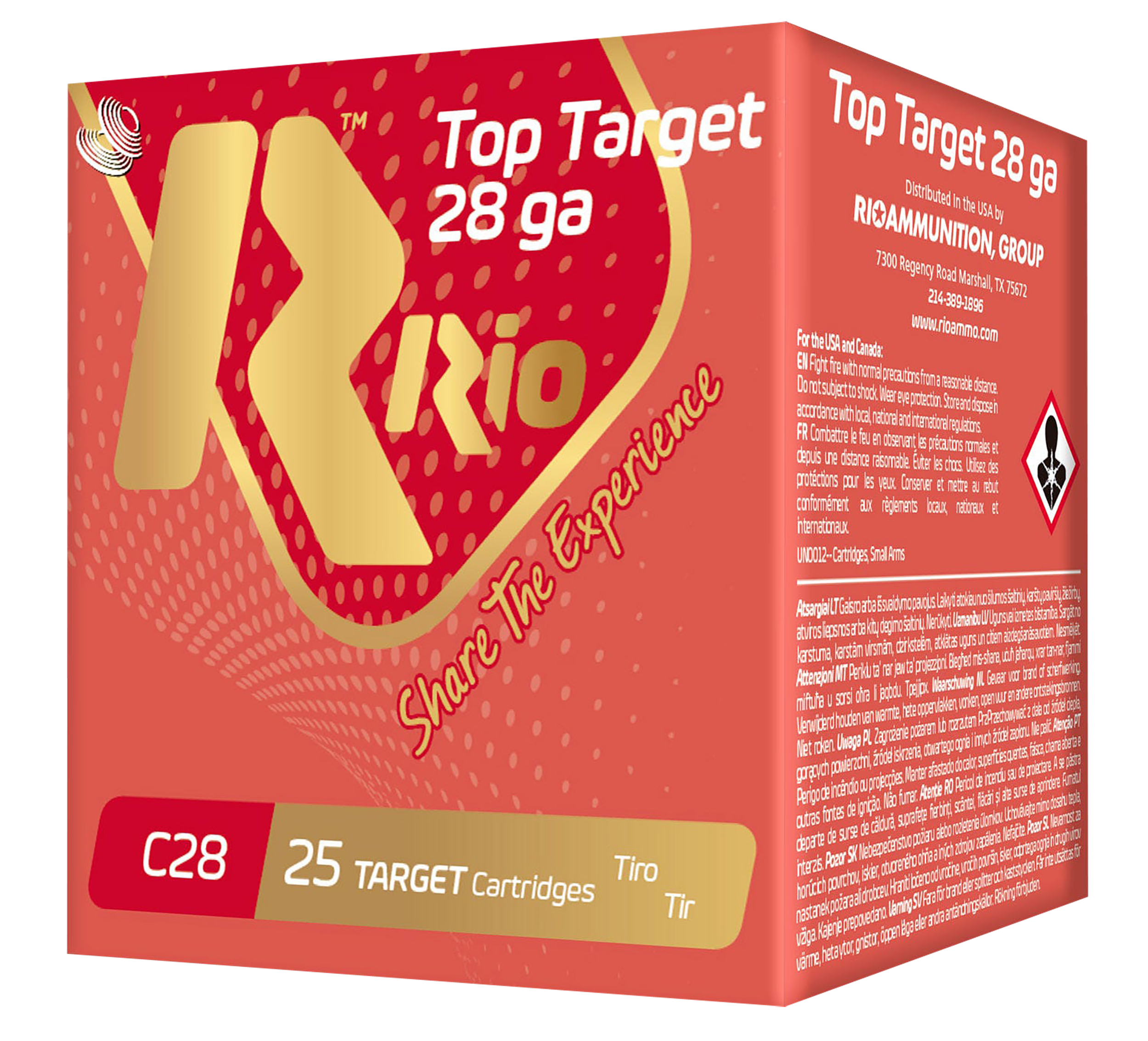 Rio Sub Gauge Field Loads RC289, 28 Gauge, 2-3/4", 3/4 oz, 1300 fps, #9 Shot, 25 Rd/bx