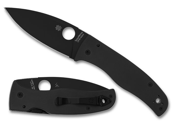 Spyderco Bodacious Compression Lock Folder - 3.66" CPM-S30V Black Plain Edge Blade - Black G-10 Handle (C263GPBK)