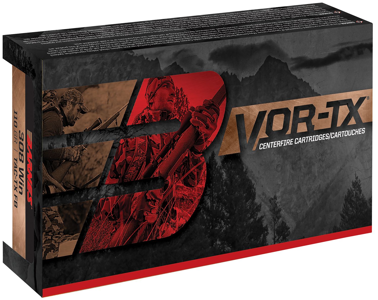 Barnes VOR-TX Rifle Ammunition BB300AAC1, 300 AAC Blackout, Tipped TSX , 110 GR, 2350 fps, 20 Rd/bx