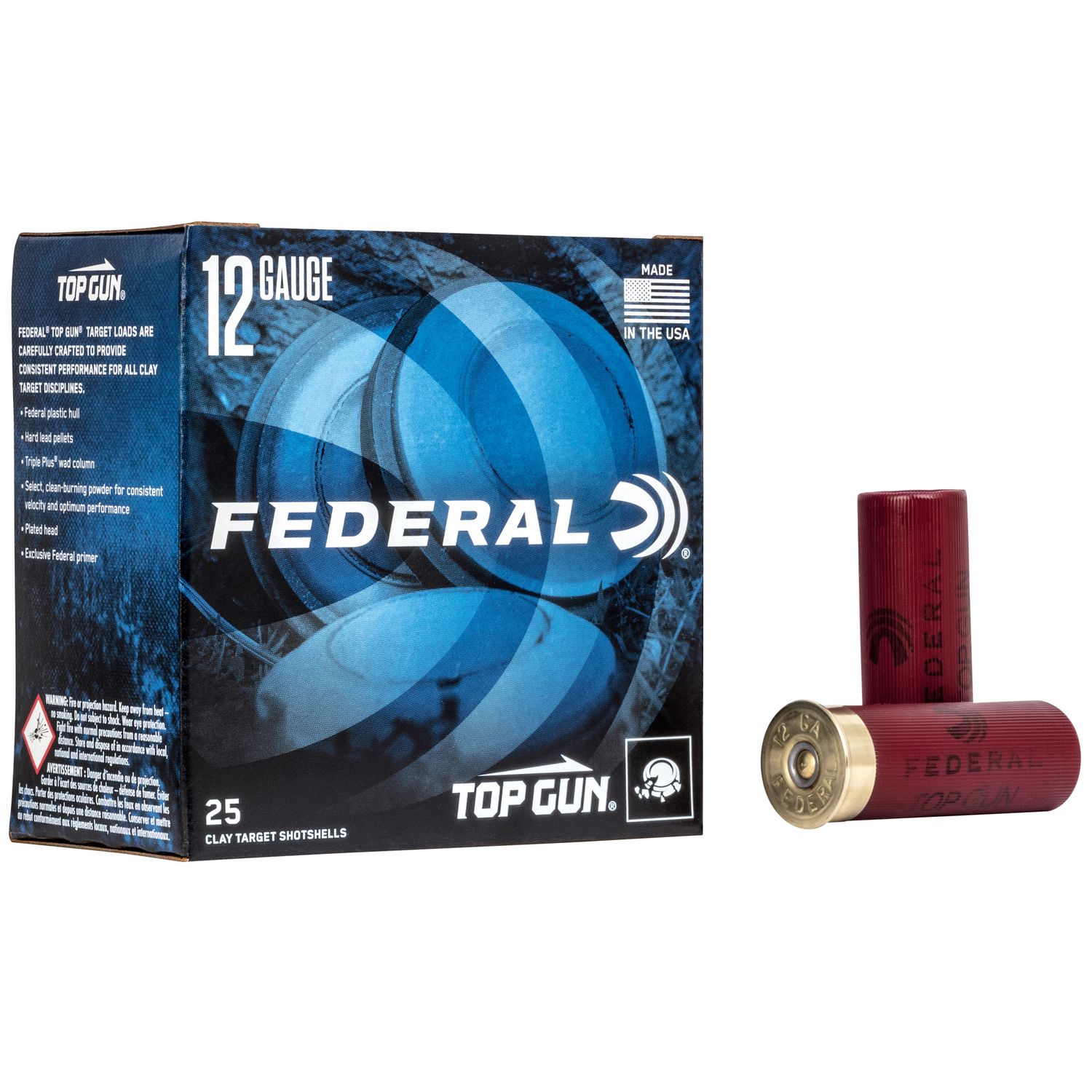 Federal Premium Top Gun Target Shotshells TG1217.5, 12 Gauge, 2-3/4", 1 oz, 1180 fps, #7.5 Lead Shot, 25 Rds/Bx