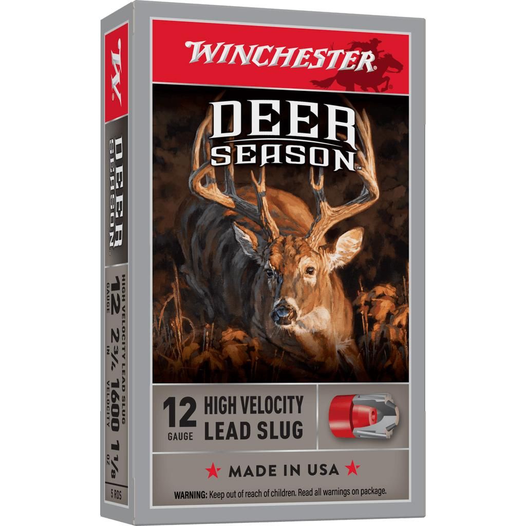 Winchester Deer Season Slugs X12DS, 12 Gauge, 2-3/4", 1-1/4 oz Lead Slug, 5 Rds/box