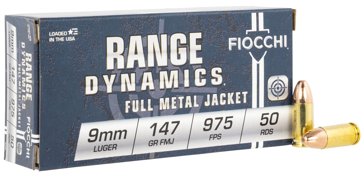 Fiocchi Shooting Dynamics Pistol Ammunition 9APD, 9mm, Full Metal Jacket (FMJ), 147 GR, 1000 fps, 50 Rd/bx