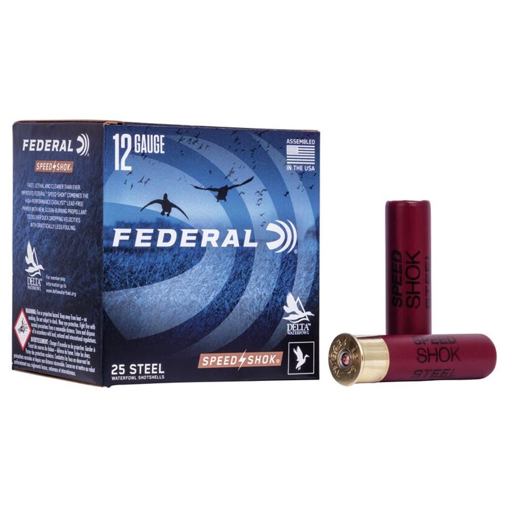 Federal Speed-Shok Waterfowl Shotshells WF134BB, 12 Gauge, 3.5 in, 1-1/2 oz, 1500 fps, #BB Steel Shot, 25 Rds/Bx