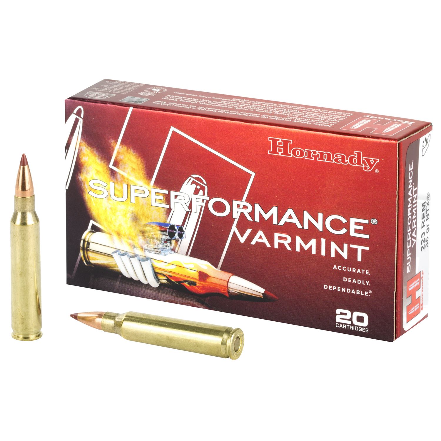 Hornady Superformance Rifle Ammunition 83266, 223 Remington, NTX, 35 GR, 4000 fps, 20 Rd/bx