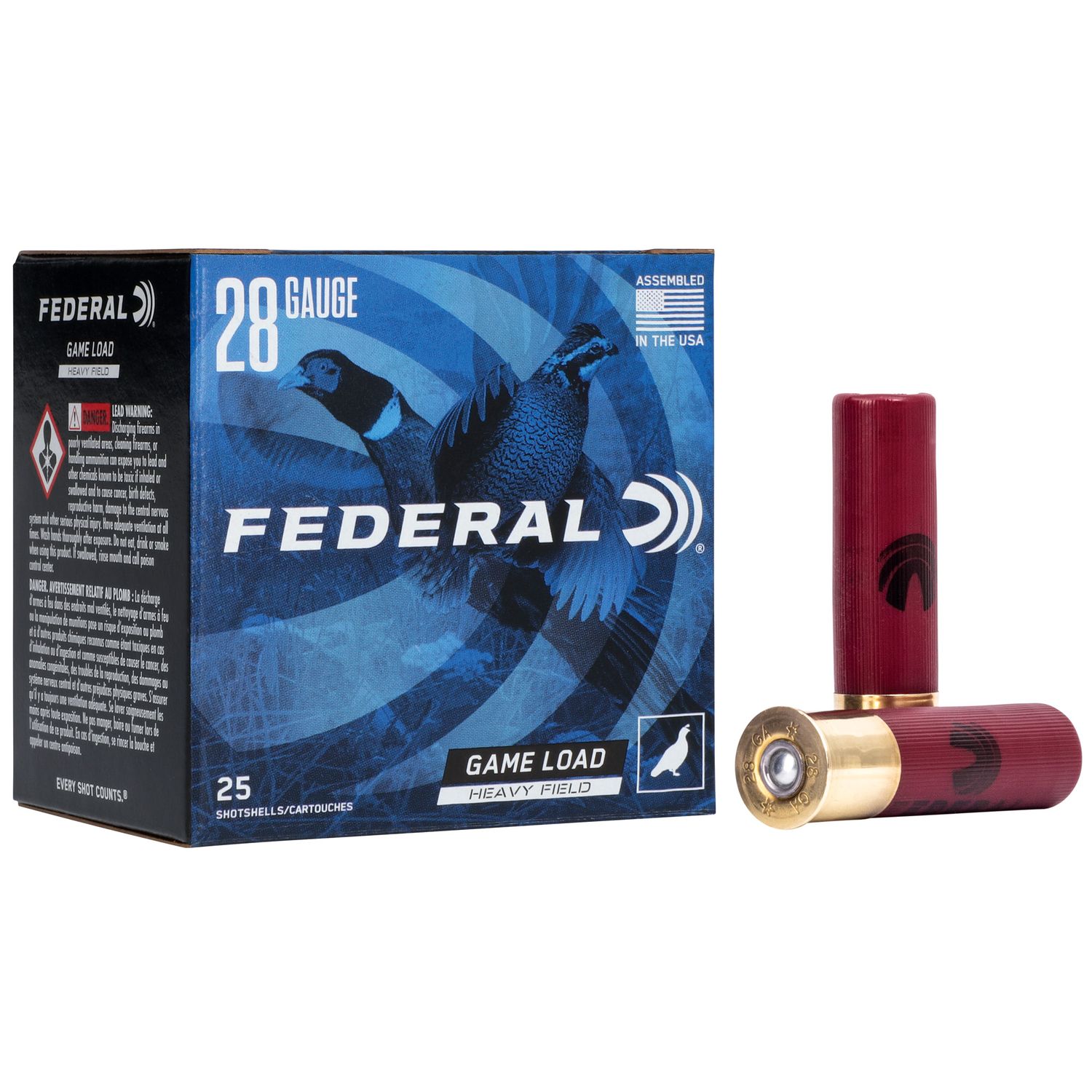 Federal Game-Shok Heavy Field Shotshells H28975, 28 Gauge, 2-3/4", 1 oz, #7.5 Lead , 25 Rds/Bx