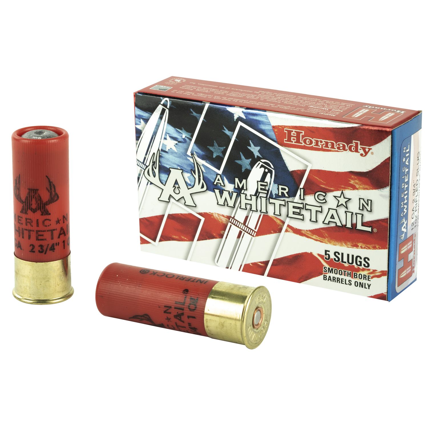 Hornady American Whitetail Slugs 86234, 12 Gauge, 2-3/4", 1600 fps, Rifled Slug, 5 Rd/bx