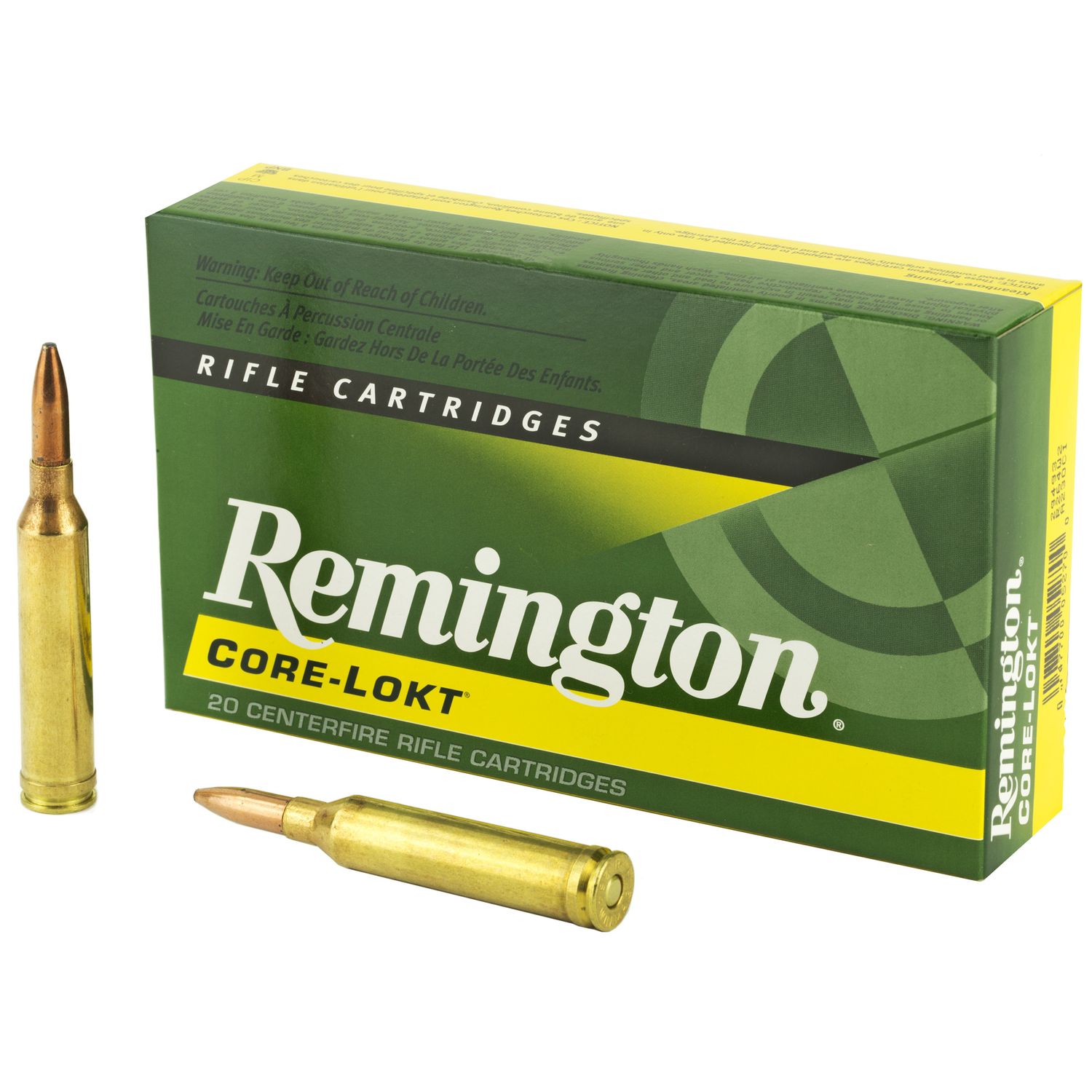 Remington Rifle Ammuntion R264W2, 264 Winchester Mag, Core-Lokt Pointed Soft Point (PSP), 140 GR, 3030 fps, 20 Rd/bx