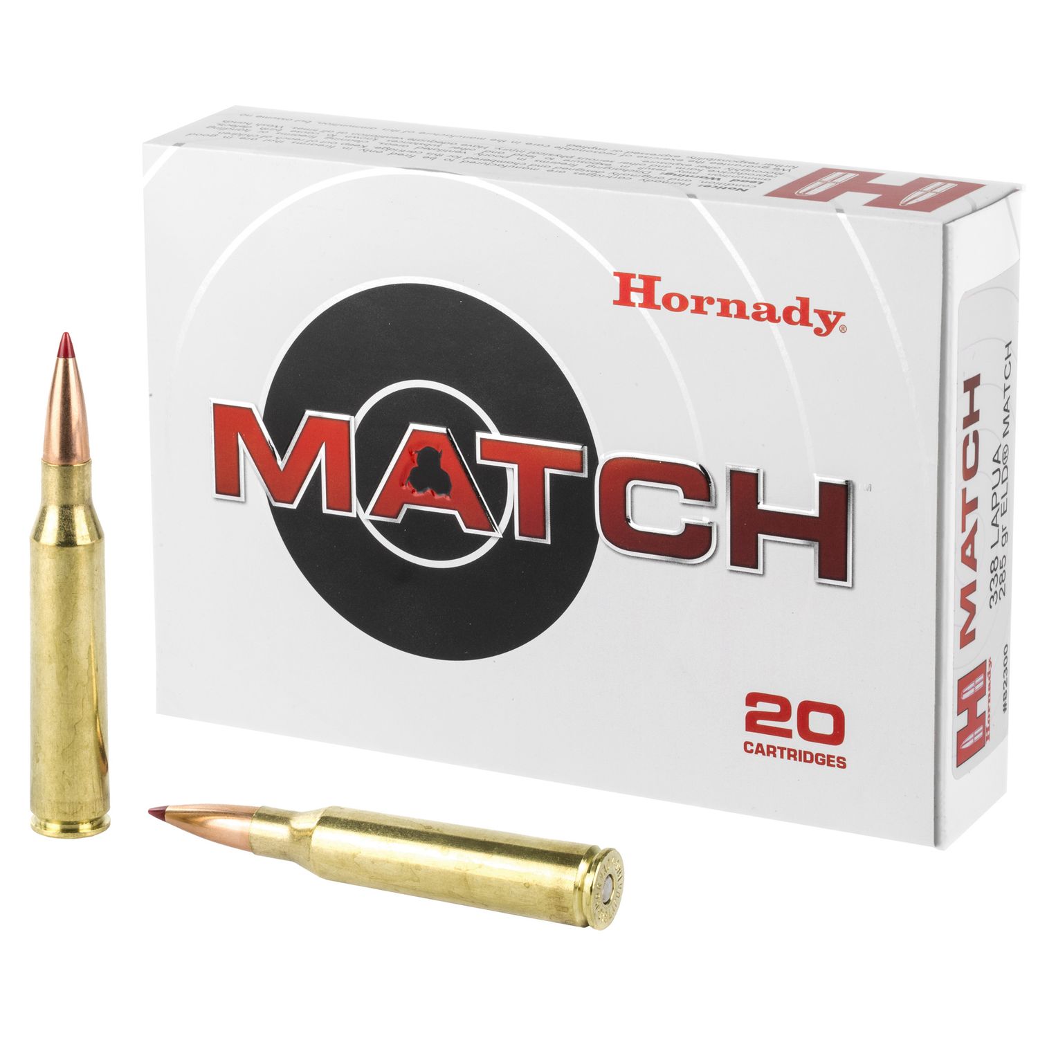 Hornady Match Rifle Ammunition 82300, 338 Lapua, ELD Match, 285 GR, 20 Rd/bx