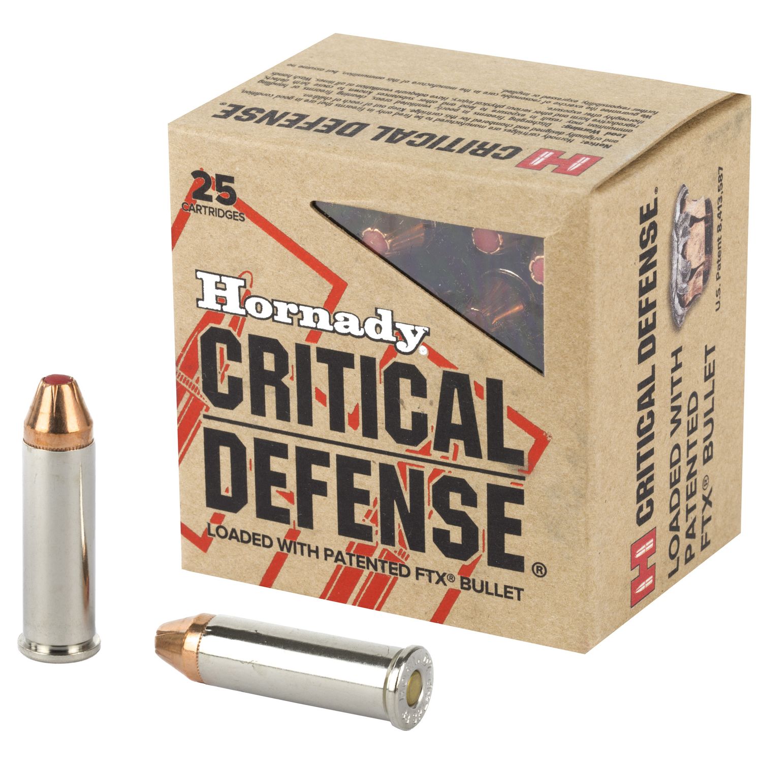 Hornady Critical Defense Handgun Ammunition 90311, 38 Special +P, Flex Tip eXpanding (FTX), 110 GR, 1090 fps, 25 Rd/bx