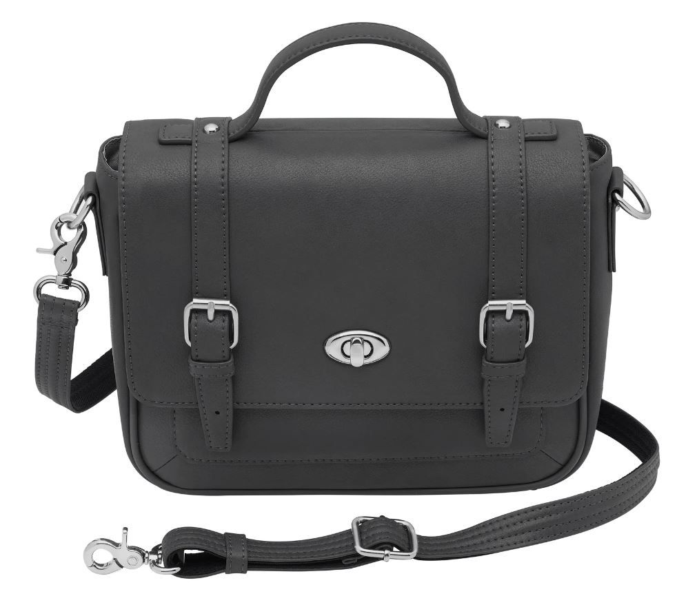 Gun Tote'n Mamas Classic School Girl Satchel Crossbody (GTM-36/BLACK) Fits Small Pistols & Revolvers, Ambidextrous Hand