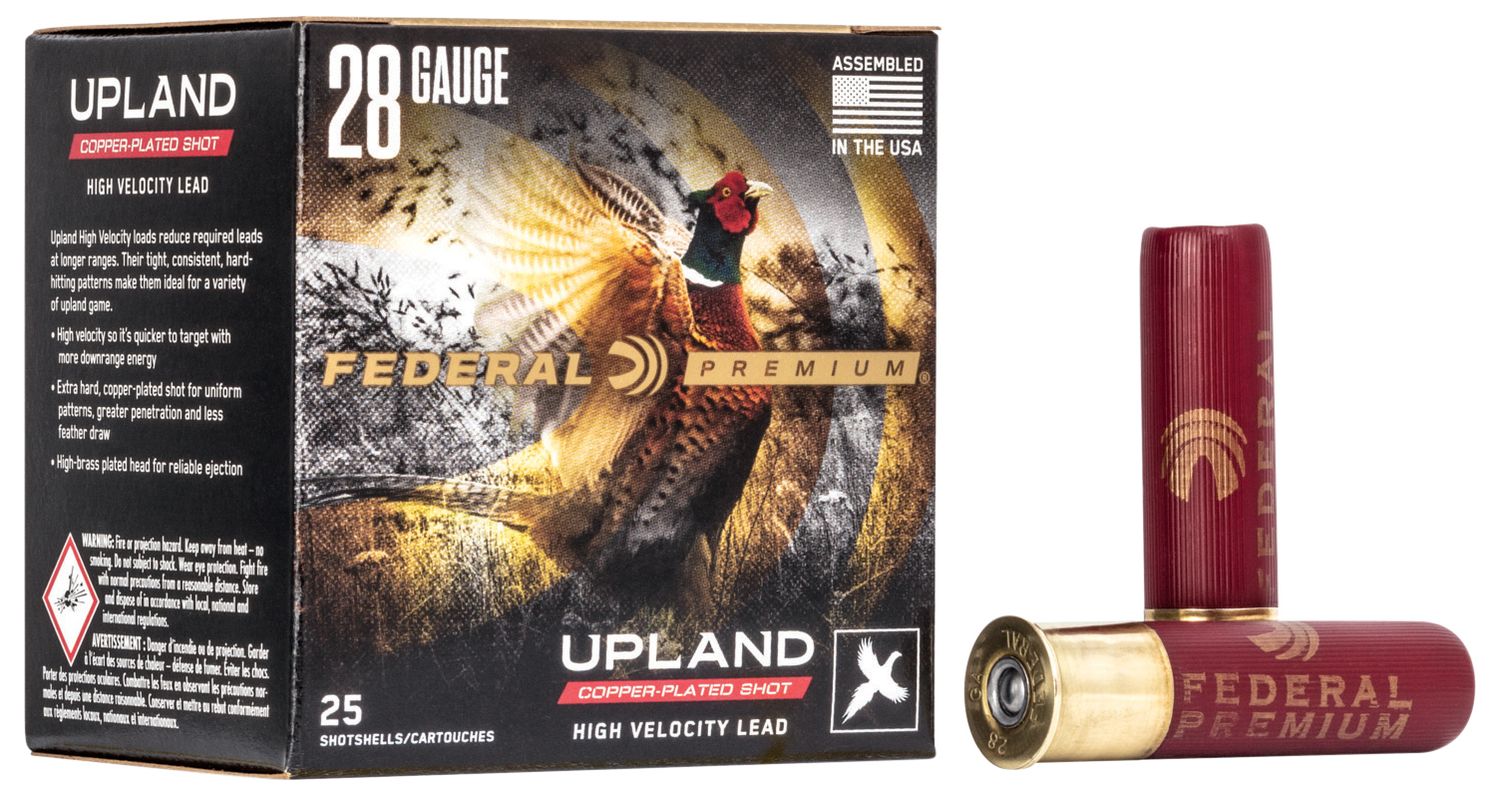 Federal Premium Wing Shok High Brass P28375, 28 Gauge, 2-3/4", 3/4 oz, 1295 fps, #7.5 Copper Plated Lead Shot, 25 Rds/Bx