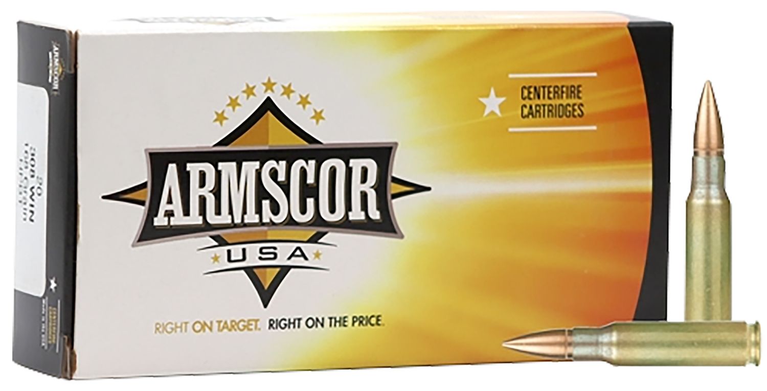 Armscor USA Competition Rifle Ammunition AC3082N, 308 Win, Hollow Point Boat Tail, 168  GR, 2700  fps, 20 Rd/bx
