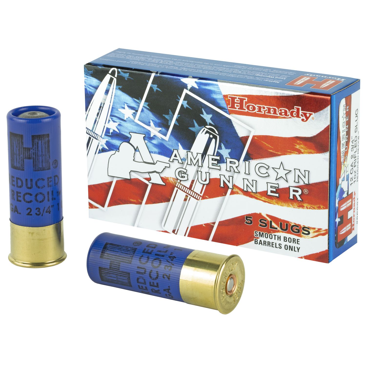 Hornady American Gunner Shotgun Ammunition 86231, 12 Gauge, 2-3/4", 1oz Rifled Slug, 1300 fps, 5 Rd/bx