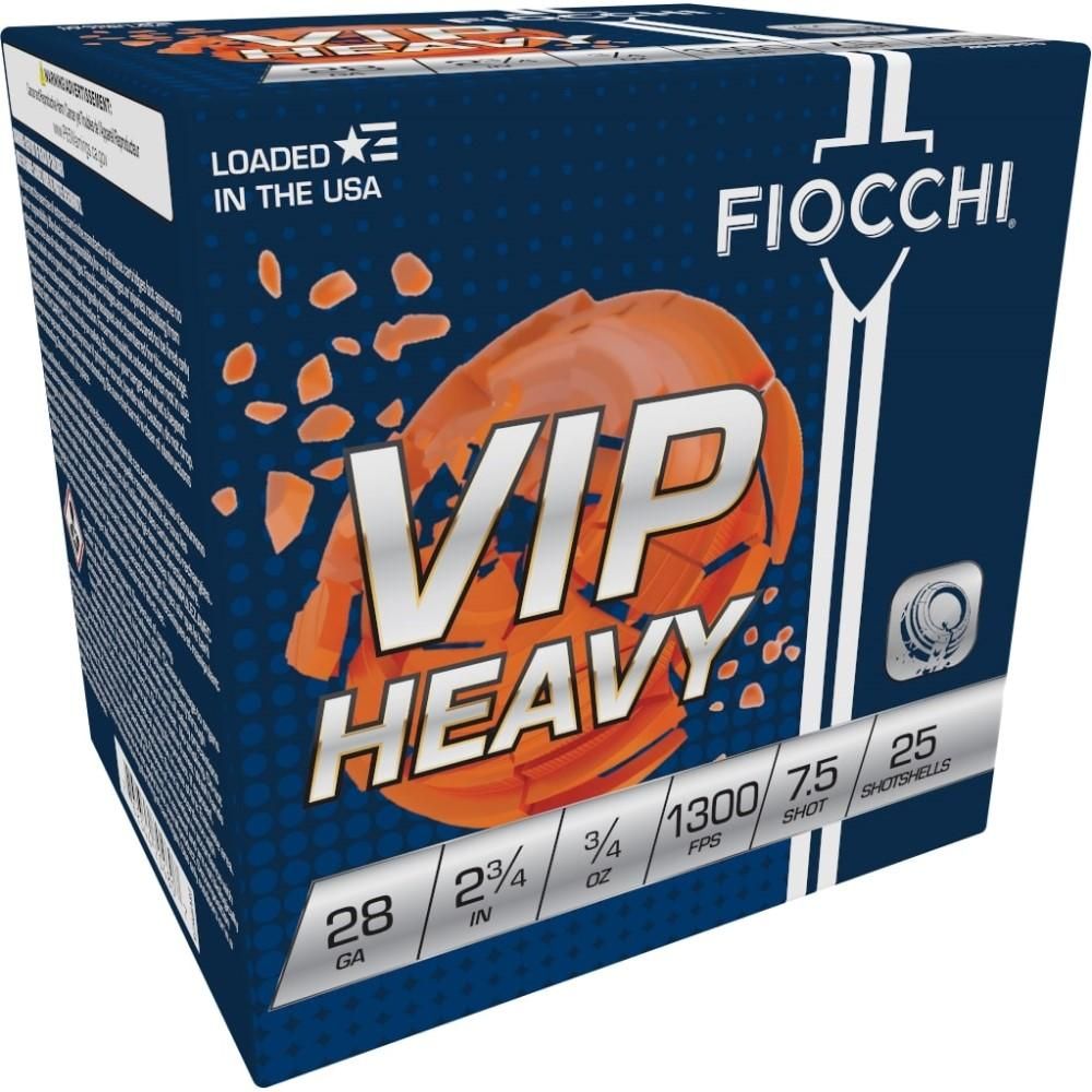 Fiocchi Premium Target 28VIPH75, 28 Gauge, 2-3/4", 3/4 oz, 1300 fps, #7.5 Lead Shot, 25 Rds/Bx