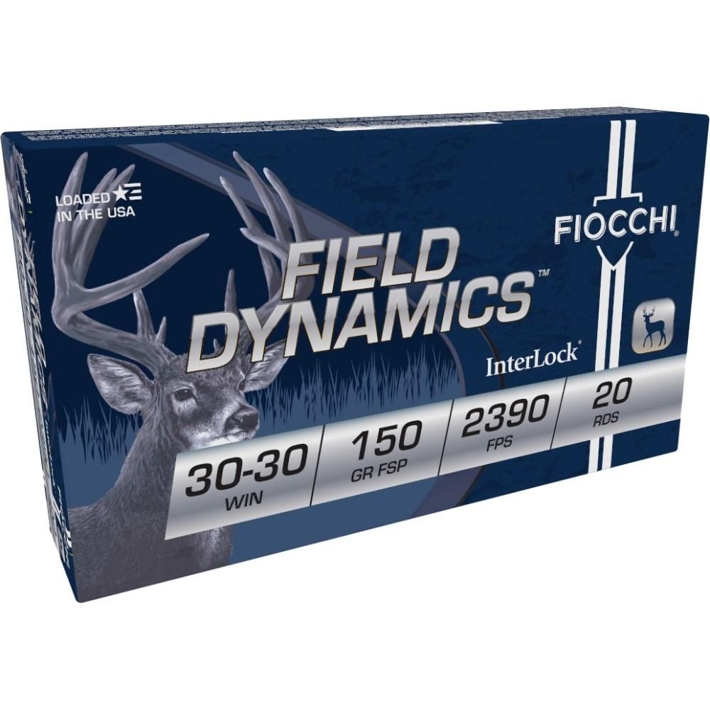 Fiocchi Shooting Dynamics Rifle Ammunition 3030B, 30-30 Winchester, Pointed Soft Point (SP), 150 GR, 20 Rd/bx