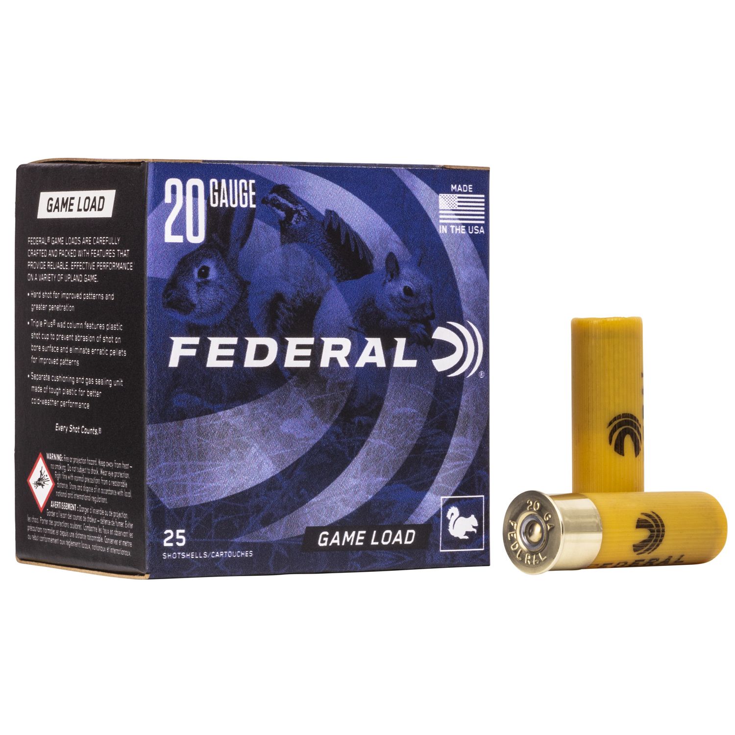 Federal Premium Game-Shok Game Load H2006, 20 Gauge, 2-3/4", 7/8 oz, 1210 fps, #6 Lead Shot, 25 Rds/Bx