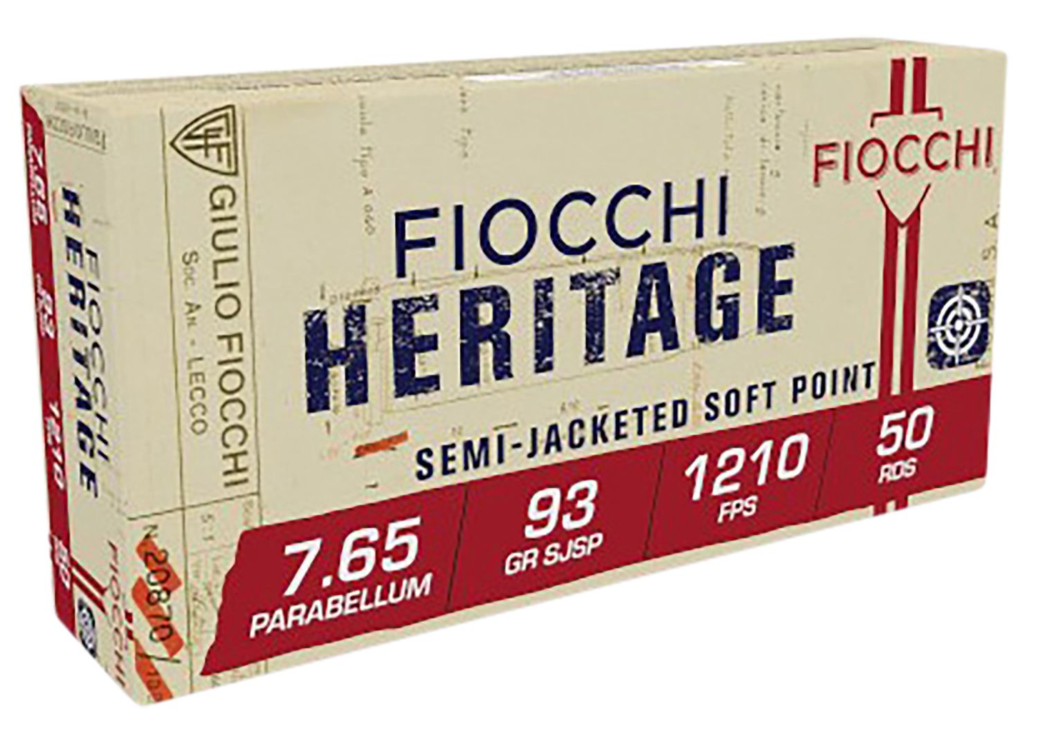 Fiocchi Shooting Dynamics Specialty Rifle Ammunition 765B, 30 Luger, Jacketed Soft Point (SP), 93 GR, 1210 fps, 50 Rd/bx