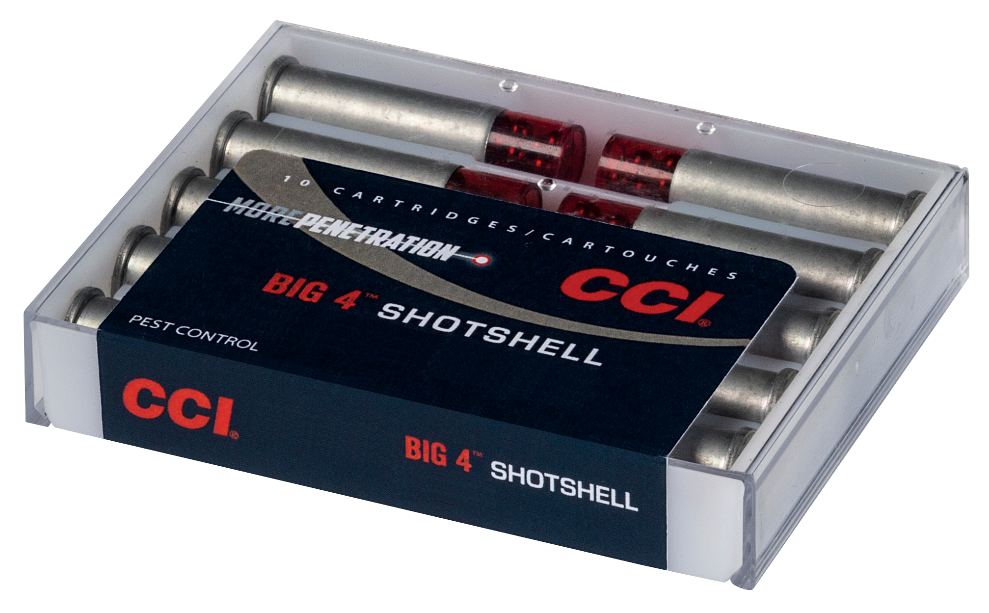 CCI Pest Control Shotshell Big4 Pistol Ammunition 3712CC, 9mm, #4 Shot, 45 Grain, 1000 fps, 10 Rd/bx