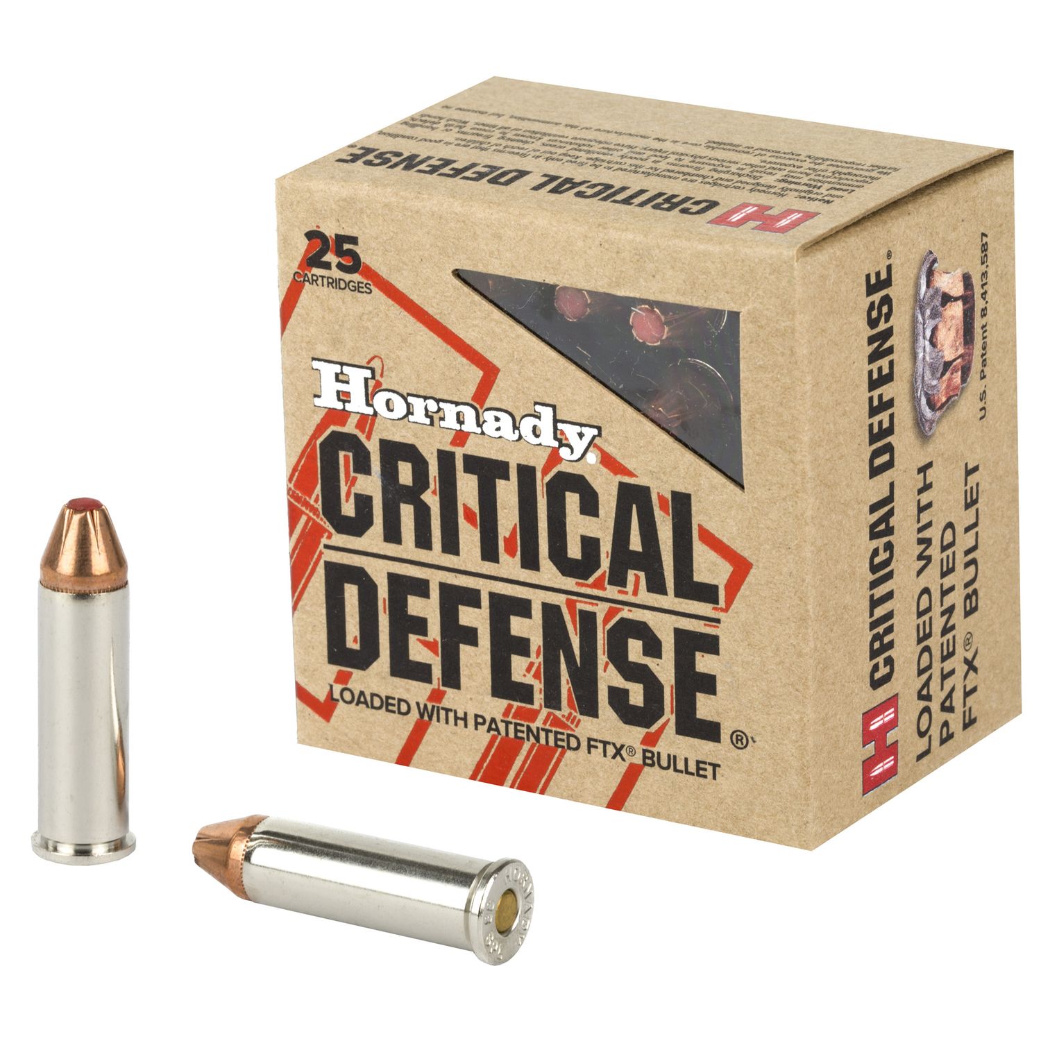 Hornady Critical Defense Handgun Ammunition 90310, 38 Special, Flex Tip eXpanding (FTX), 110 GR, 1010 fps, 25 Rd/bx