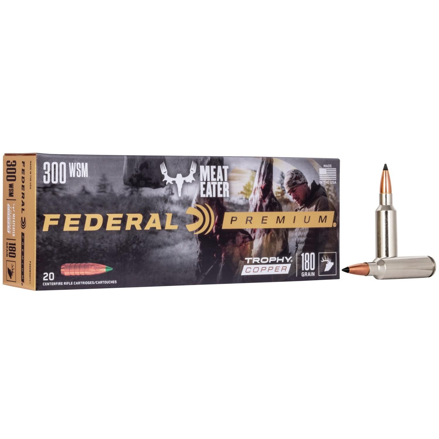 Federal Vital-Shok Rifle Ammunition P300WSMTC1, 300 WSM, Trophy Copper, 180 GR, 2960 fps, 20 Rd/Bx