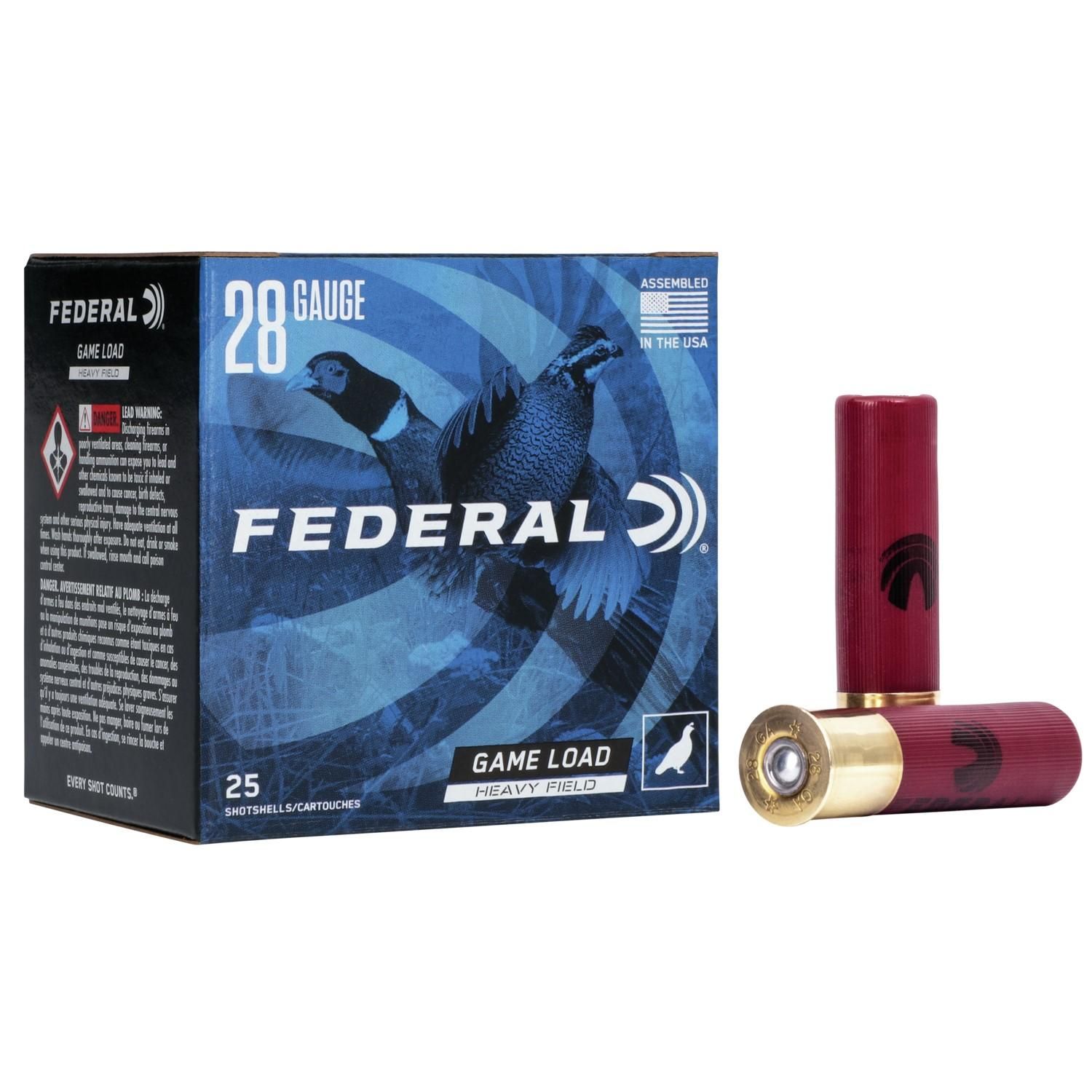 Federal Game-Shok Heavy Field Shotshells H2895, 28 Gauge, 2-3/4", 1 oz, #5 Lead , 25 Rds/Bx