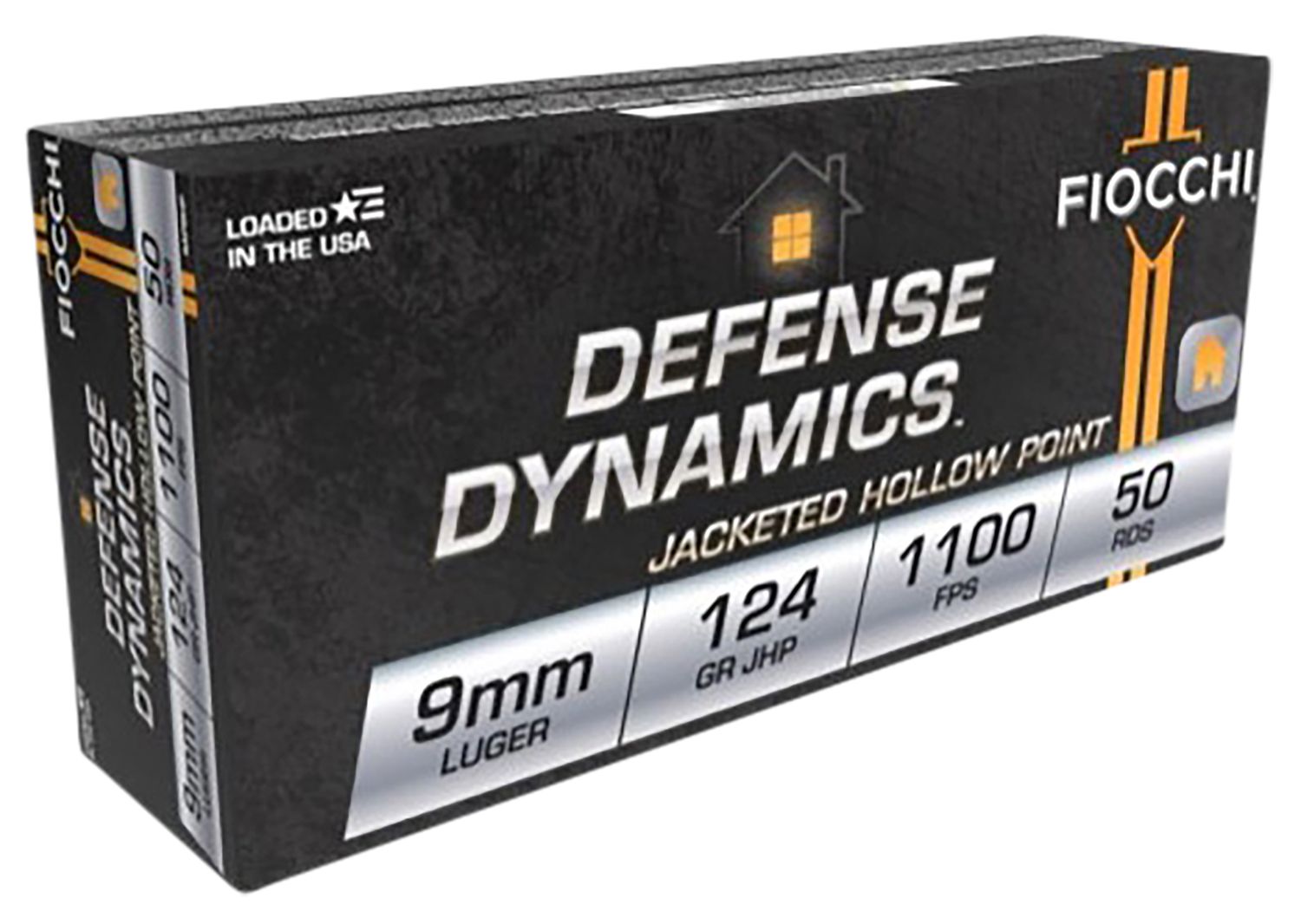 Fiocchi Shooting Dynamics Pistol Ammunition 9APBHP, 9MM, Jacketed Hollow Point (JHP), 124 GR, 1100 fps, 50 Rd/bx