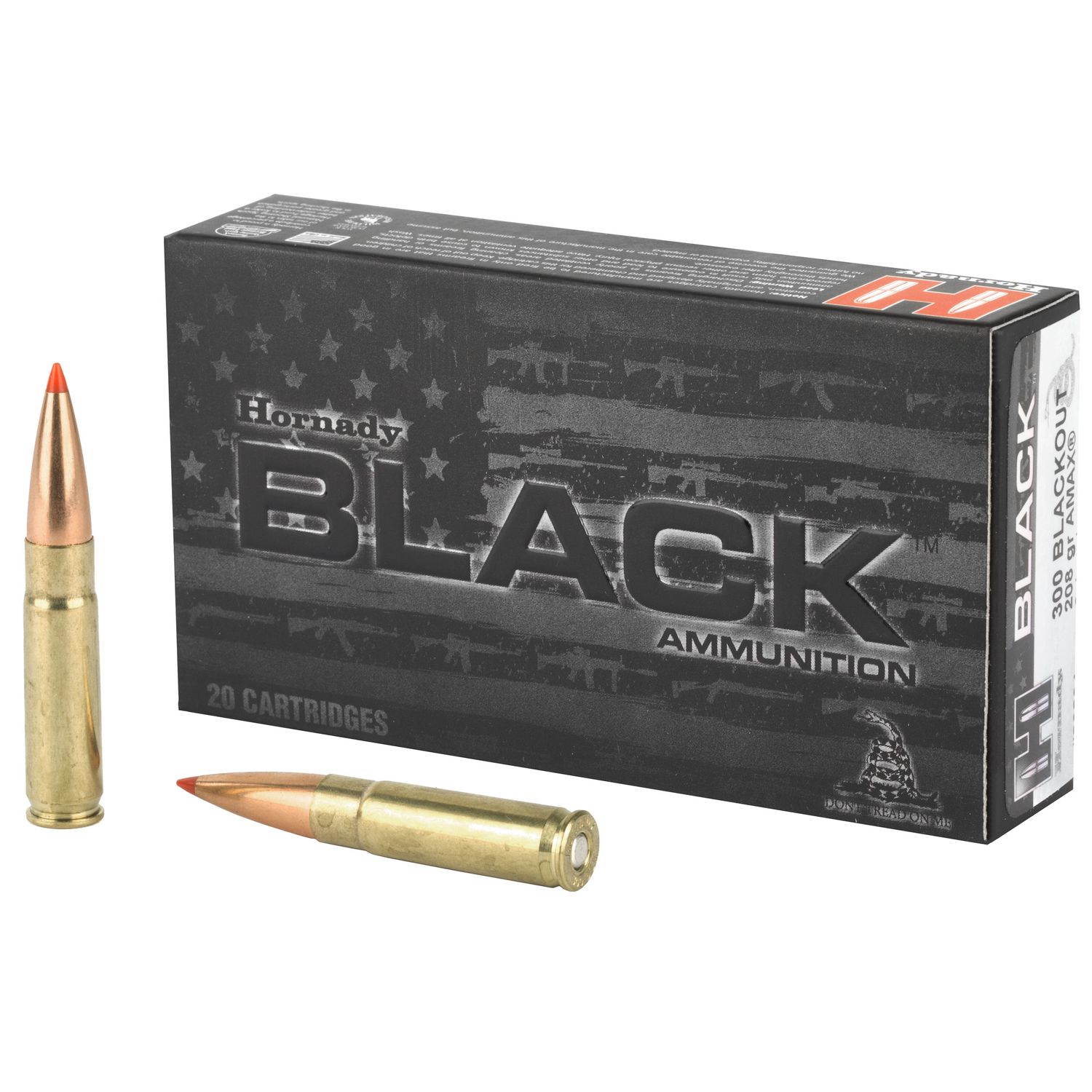 Hornady Black Rifle Ammunition 80891, 300 AAC Blackout, A-Max, 208 GR, 1020 fps, 20 Rd/bx