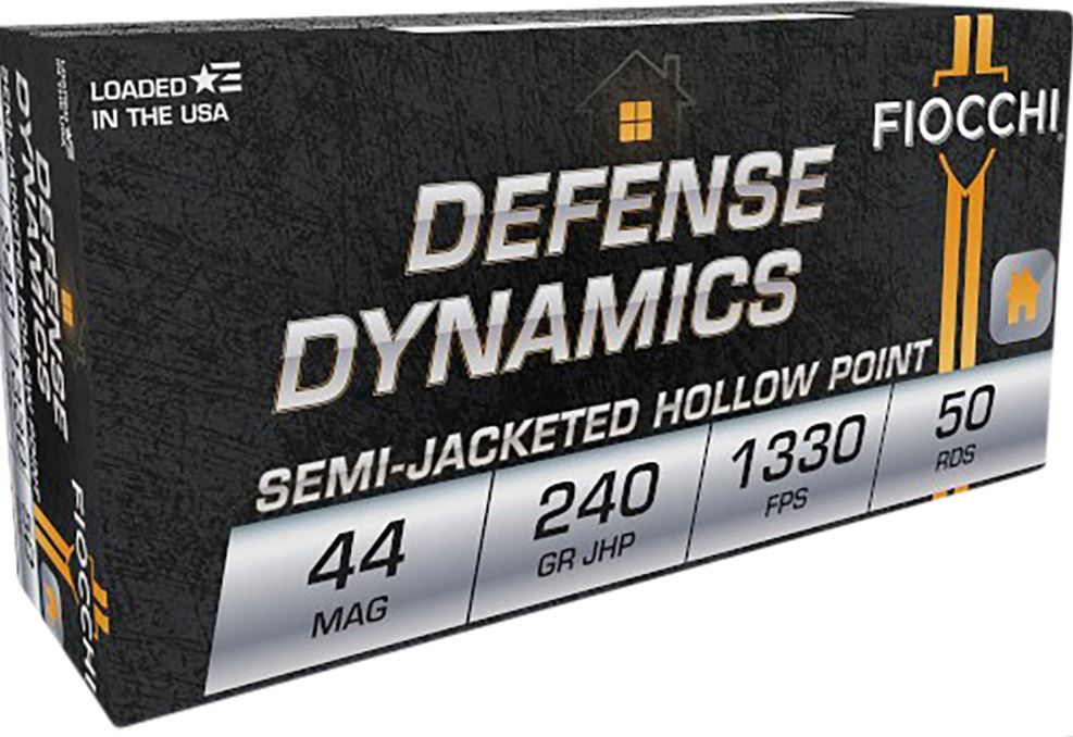 Fiocchi Shooting Dynamics Pistol Ammunition 44D500, 44 Remington Mag, Jacketed Hollow Point (JHP), 240 GR, 1180 fps, 50 Rd/bx