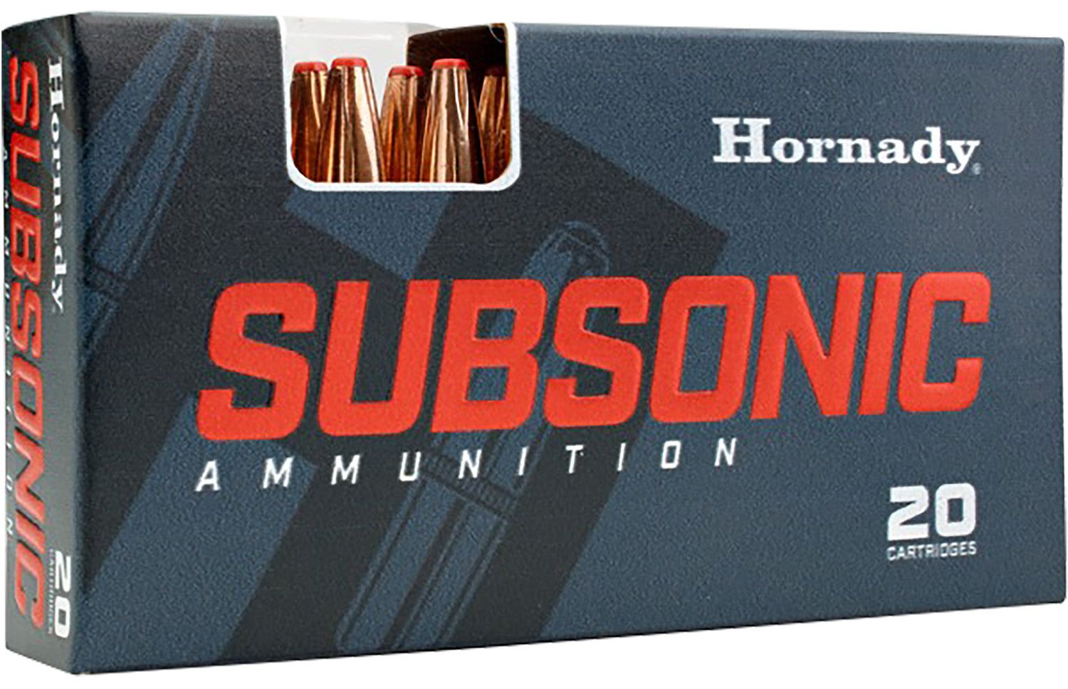 Hornady Subsonic Rifle Ammunition 82272, 338 ARC, Sub-X, 307 gr, 1050 fps, 20 Rd/Bx