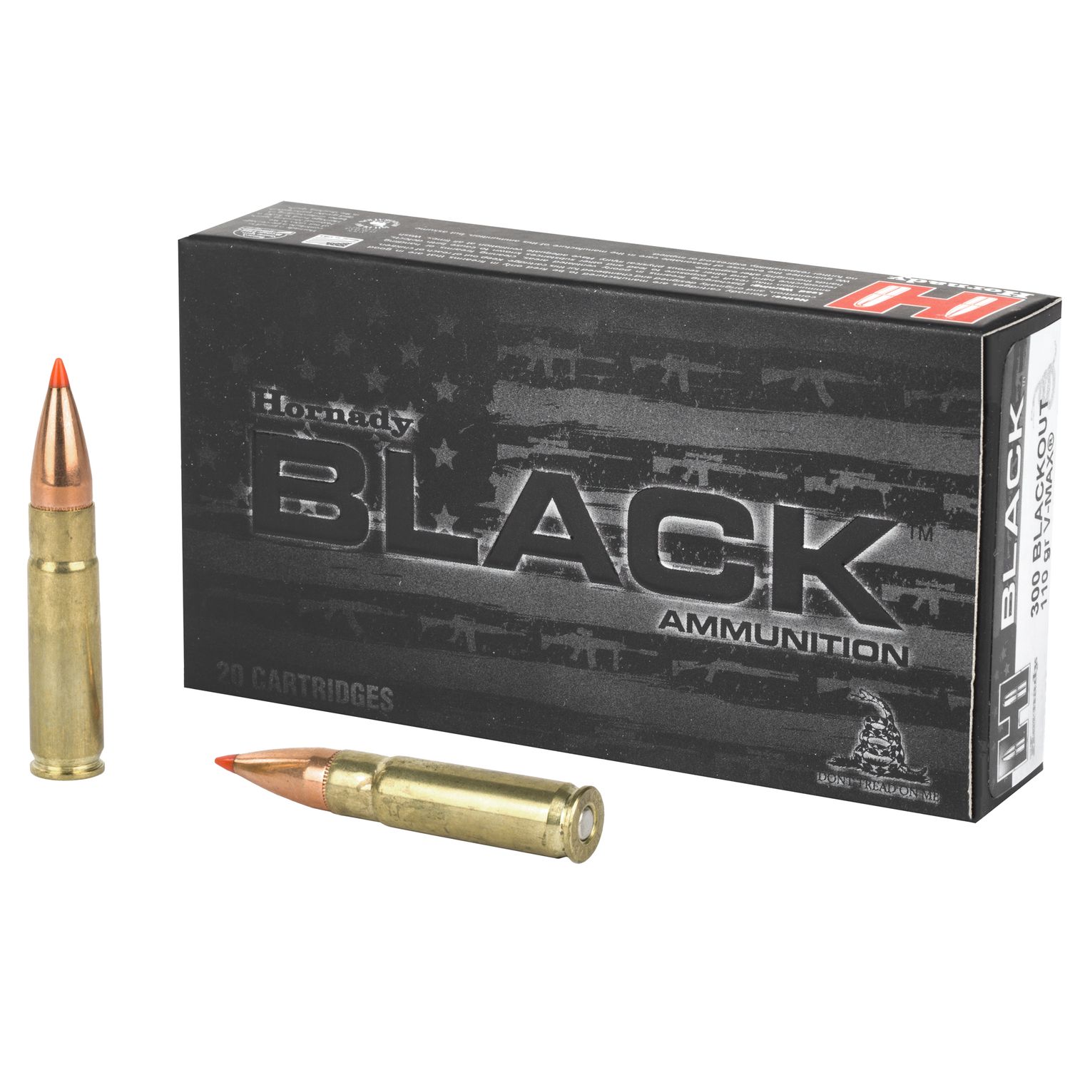 Hornady Black Rifle Ammunition 80873, 300 AAC Blackout, V-Max, 110 GR, 2375 fps, 20 Rd/bx