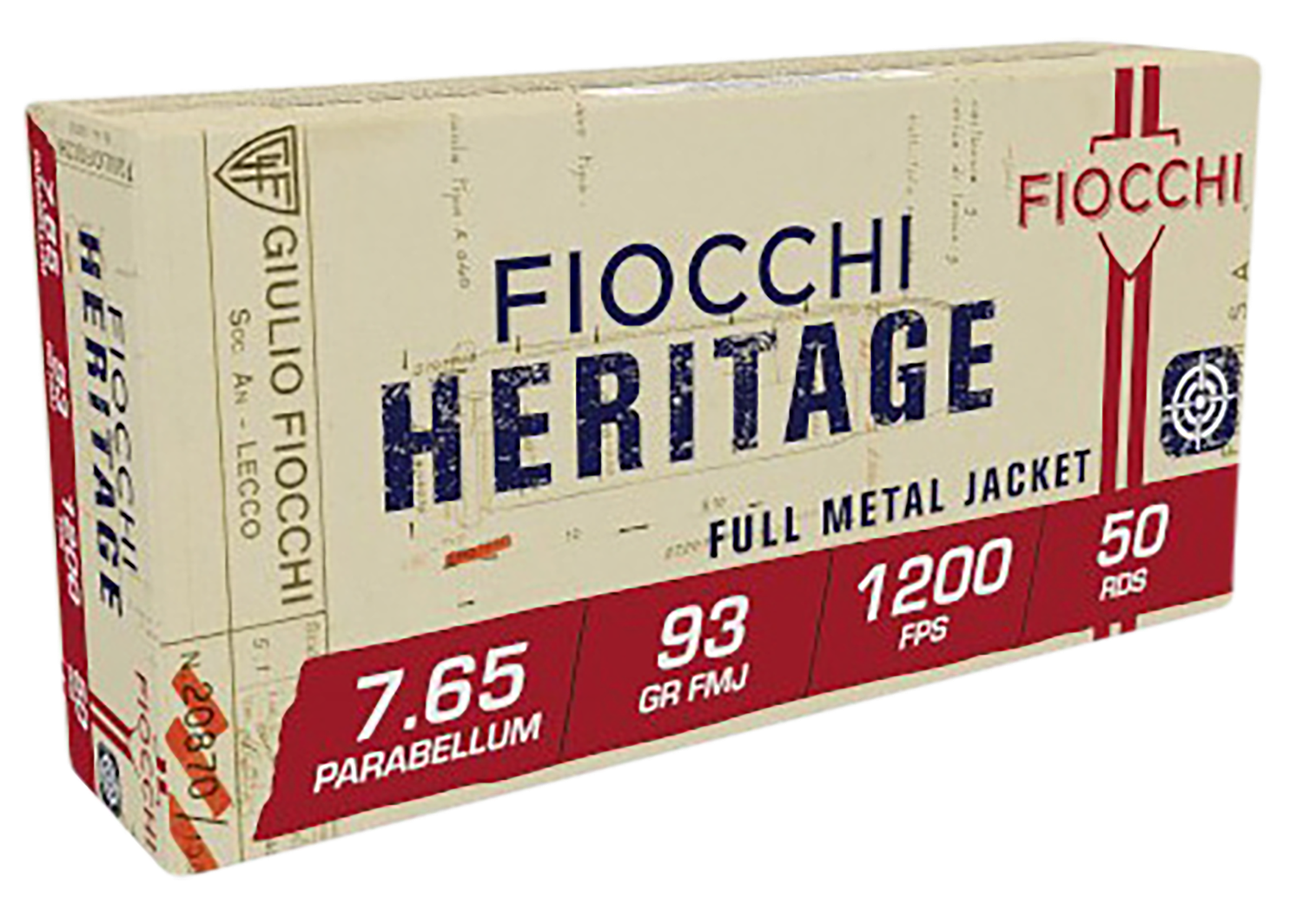 Fiocchi Shooting Dynamics Specialty Rifle Ammunition 765A, 30 Luger, Full Metal Jacket (FMJ), 93 GR, 1200 fps, 50 Rd/bx