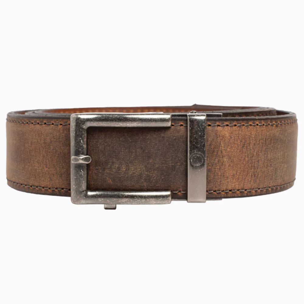 Nexbelt Crazy Horse Black EDC Belt (PCS2234), Cut To Size, 1-1/2" Brown Nylon Strap, Up To Size 45" Waist