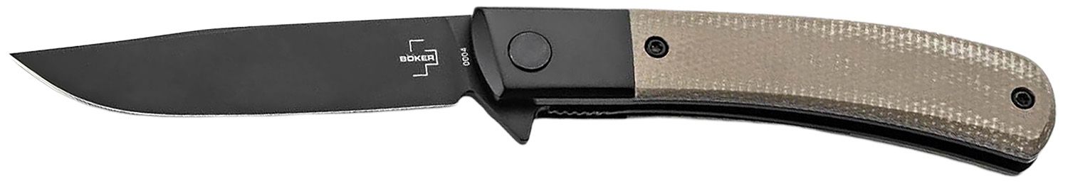 Boker Knives Modern Gentleman Black Nitro V-Blade Green Micarta Handle 01BO931