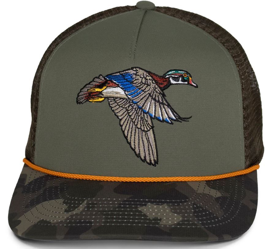 Paramount Outdoors, Flying Wood Duck 5-Panel Trucker Hat (PAO1111-IBN-OSFM)