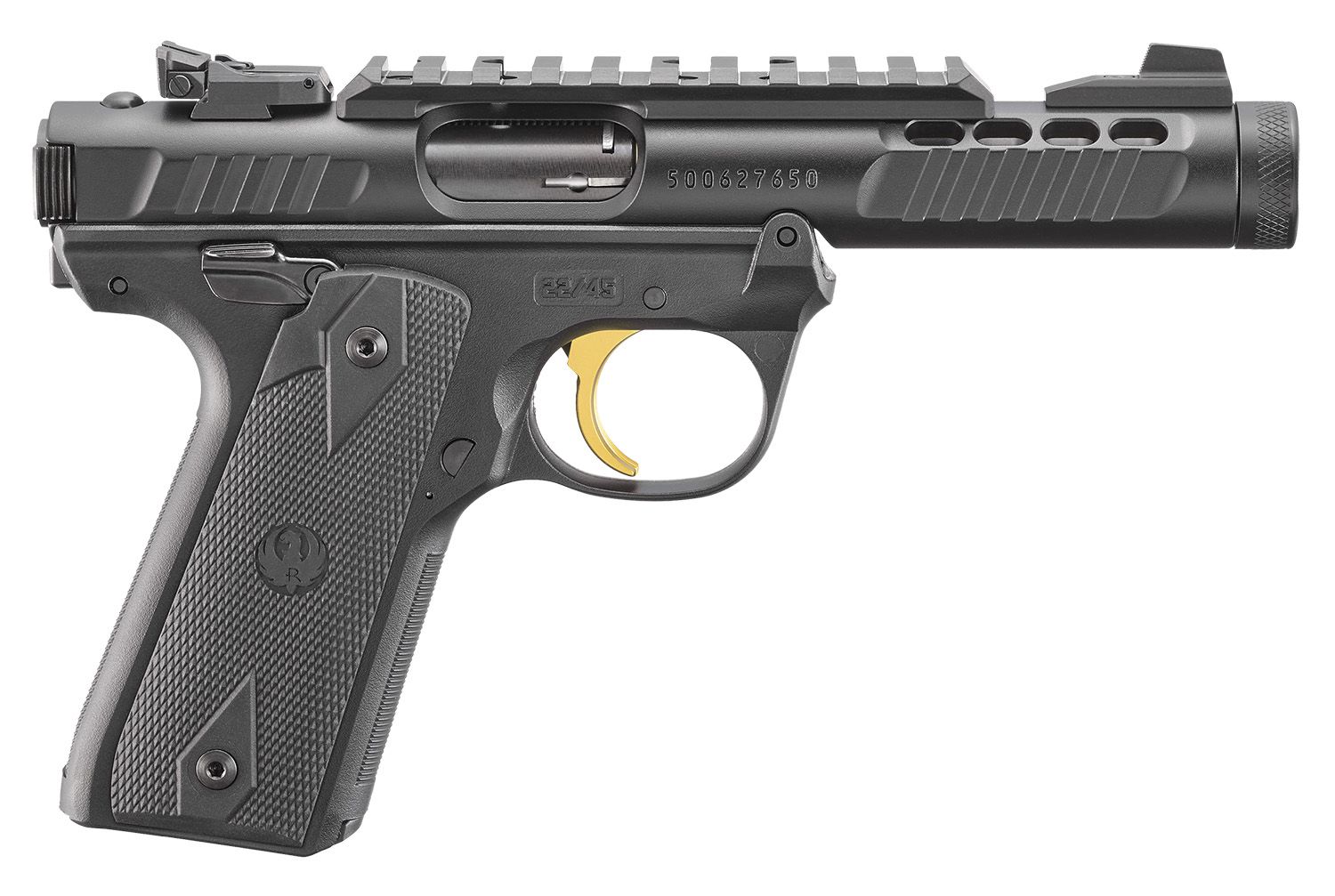 Ruger Mark IV 22/45 Lite Rimfire Pistol 43956, 22 LR, 4.4" Threaded, Black Anodized Finish, 10 Rd