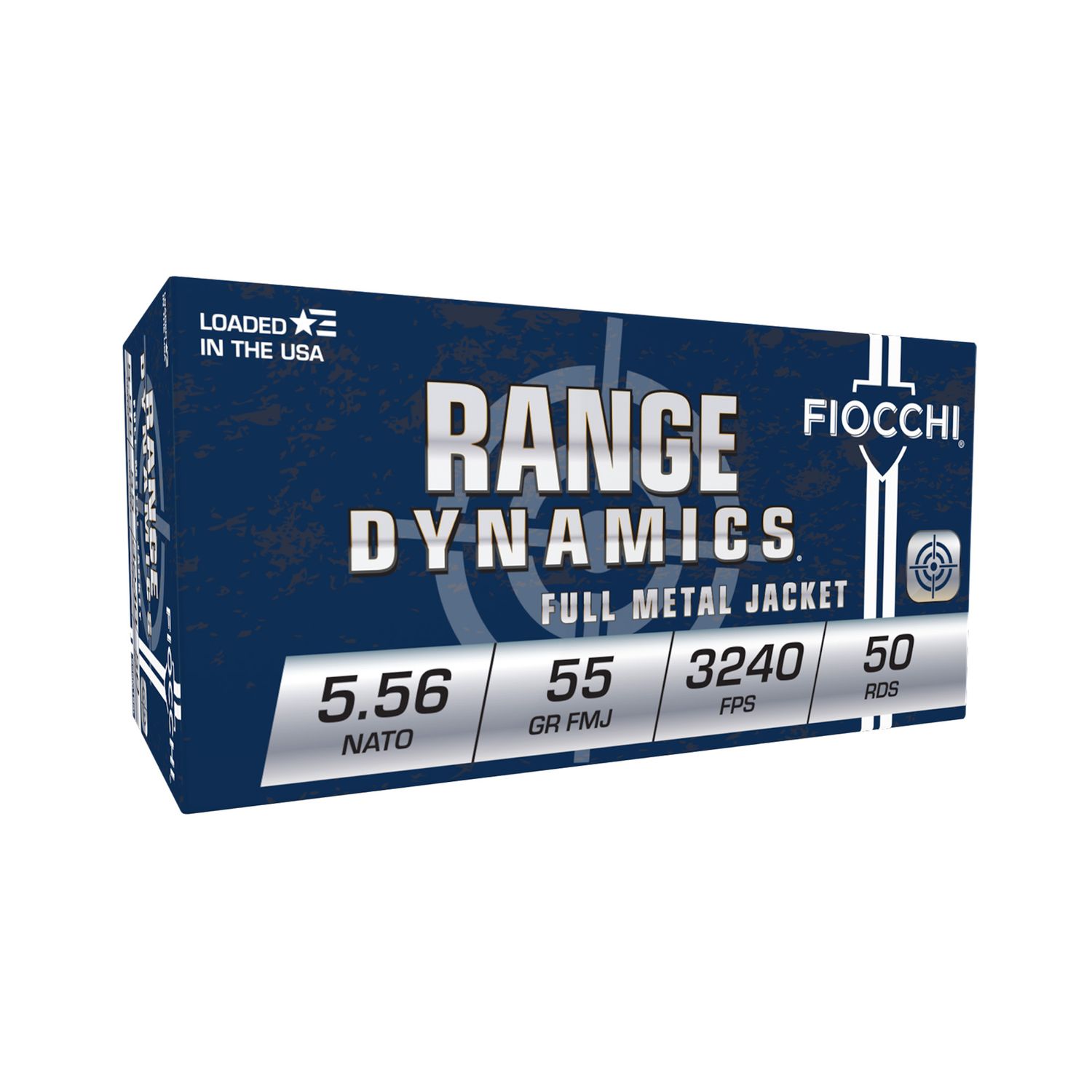 Fiocchi Training Dynamics Rifle Ammunition 556M193L, 5.56x45mm NATO, Full Metal Jacket Boat Tail (FMJBT), 55 gr, 3240 fps, 50 Rd/Bx