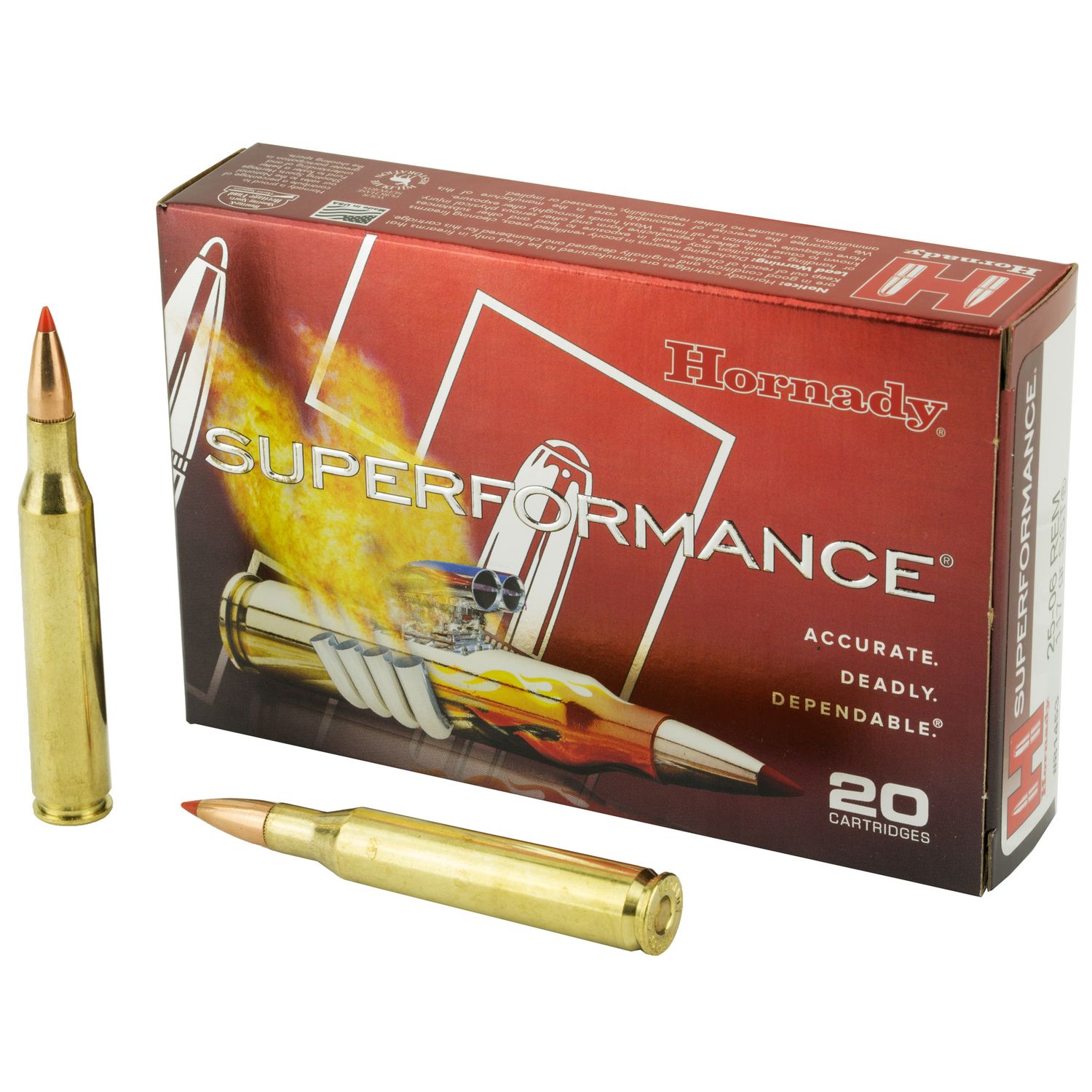 Hornady Superformance Rifle Ammunition 81453, 25-06 Remington, SST, 117 GR, 3110 fps, 20 Rd/bx